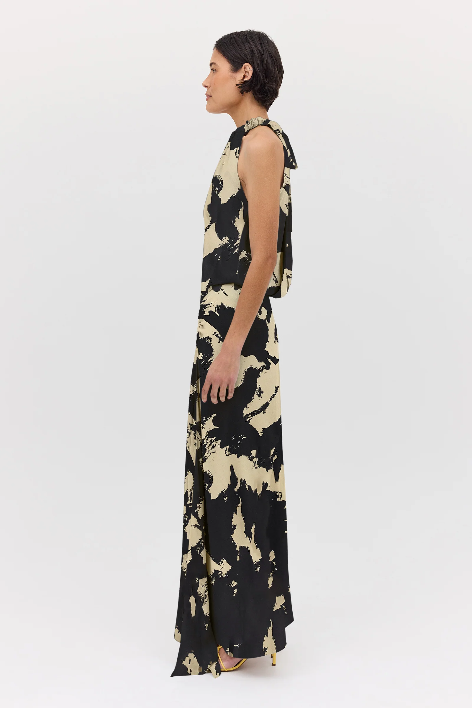 BLACK BLOOM CREPE MAJORCA DRESS - Image 5