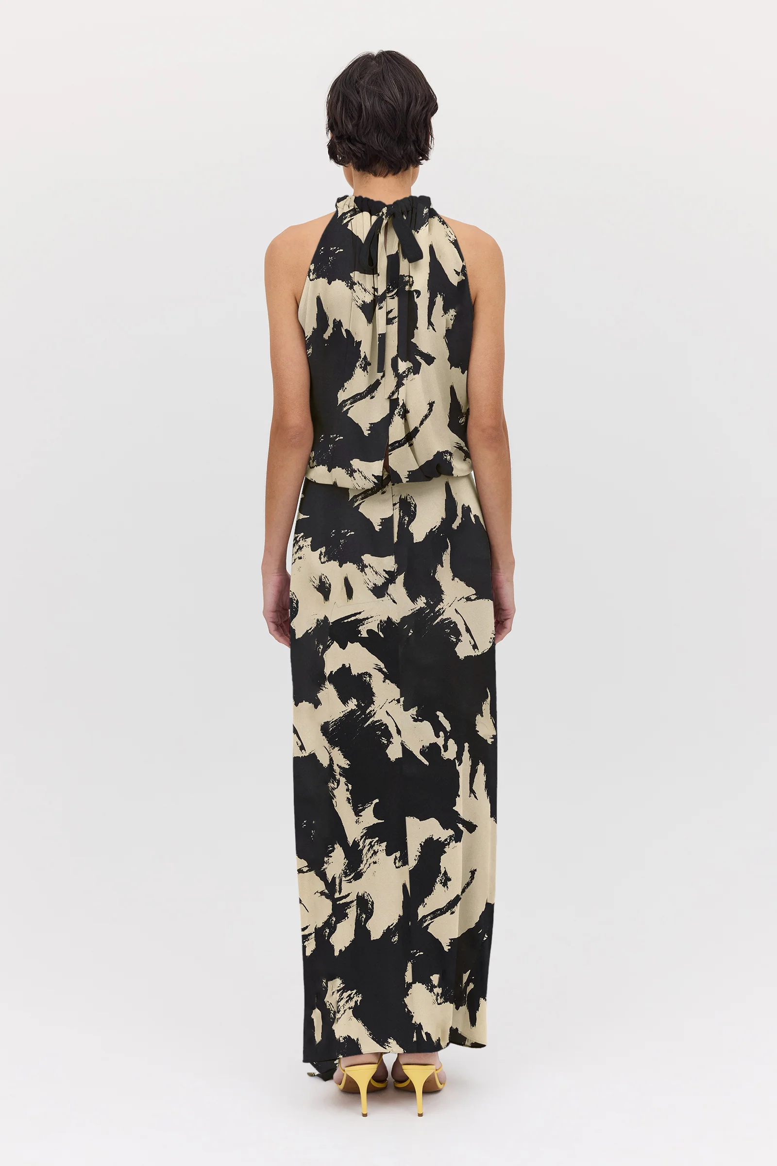 BLACK BLOOM CREPE MAJORCA DRESS - Image 7