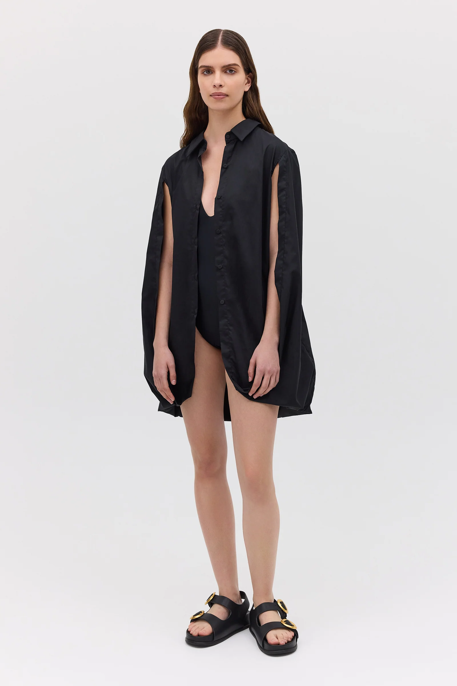 BLACK COTTON ABANDON SHIRT - Image 3