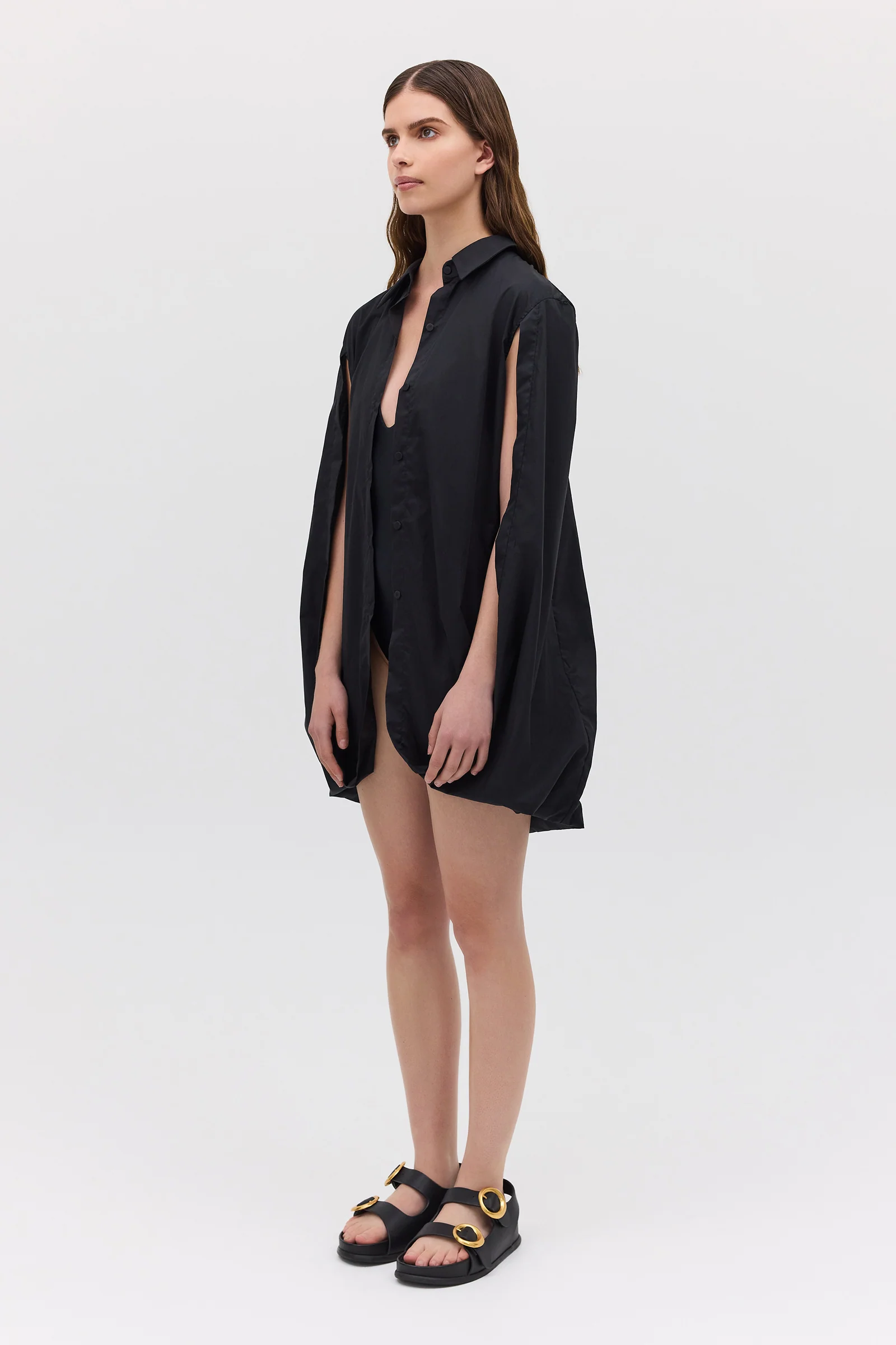 BLACK COTTON ABANDON SHIRT - Image 4