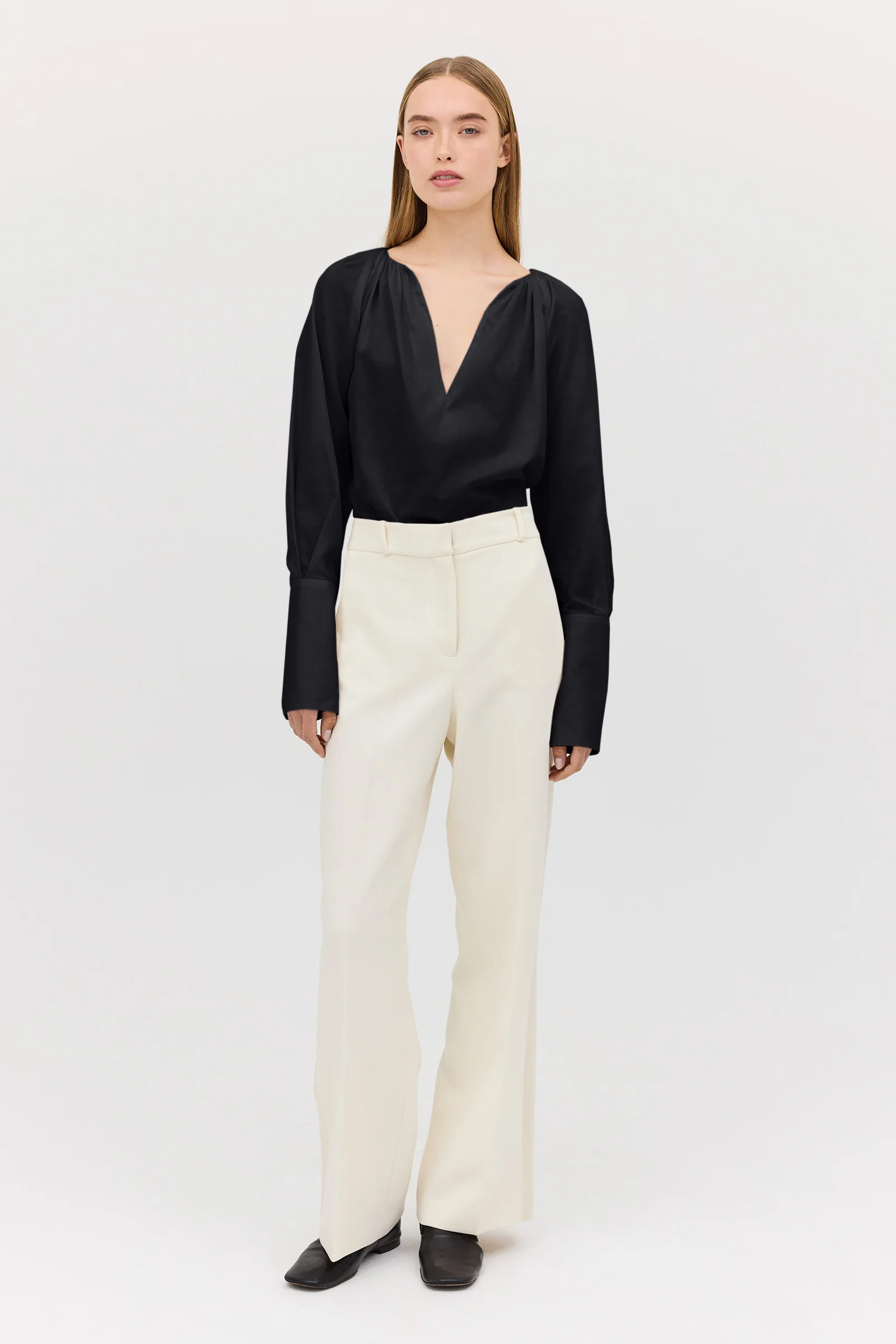 BLACK COTTON CIRCA SHIRT - Image 4