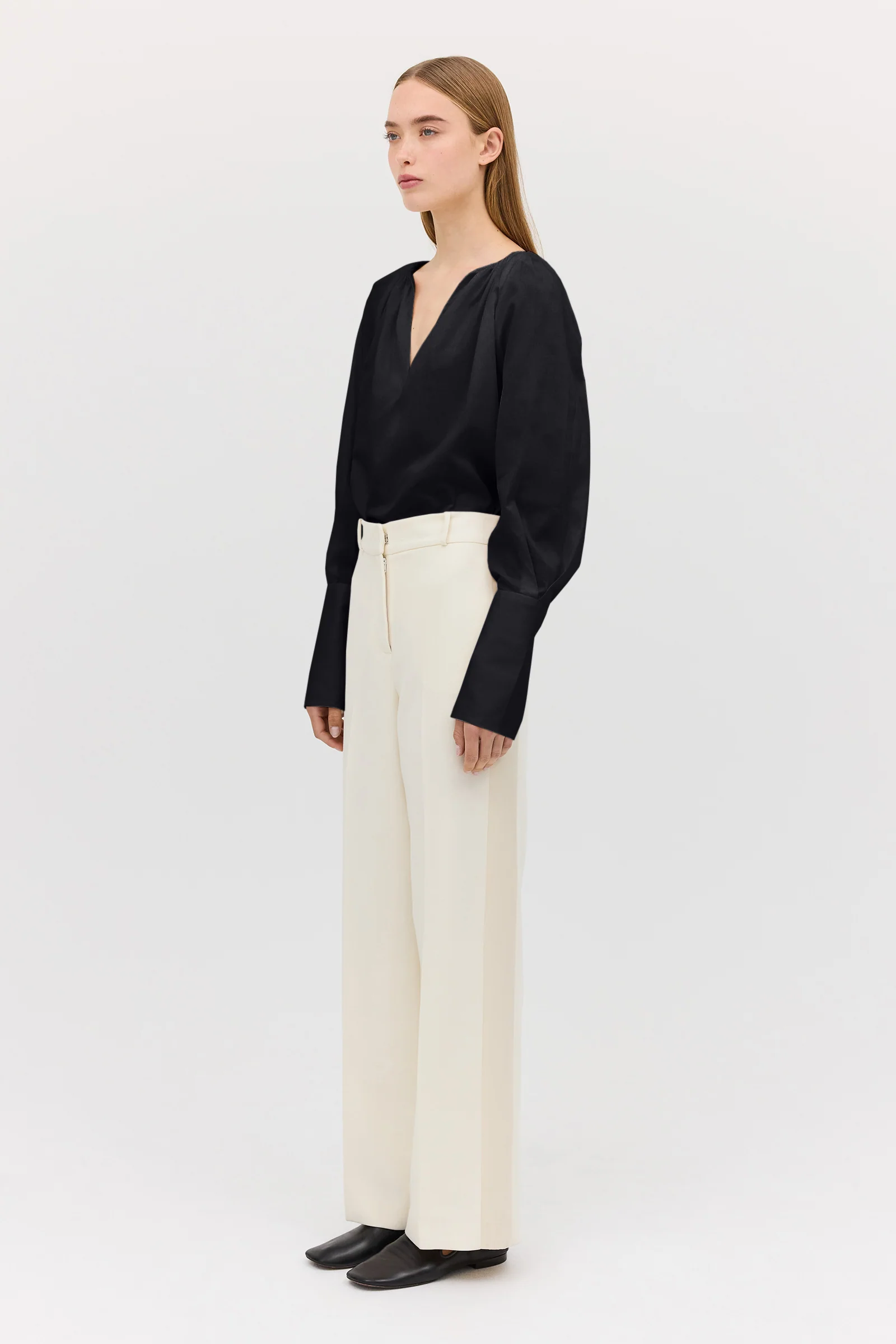 BLACK COTTON CIRCA SHIRT - Image 6