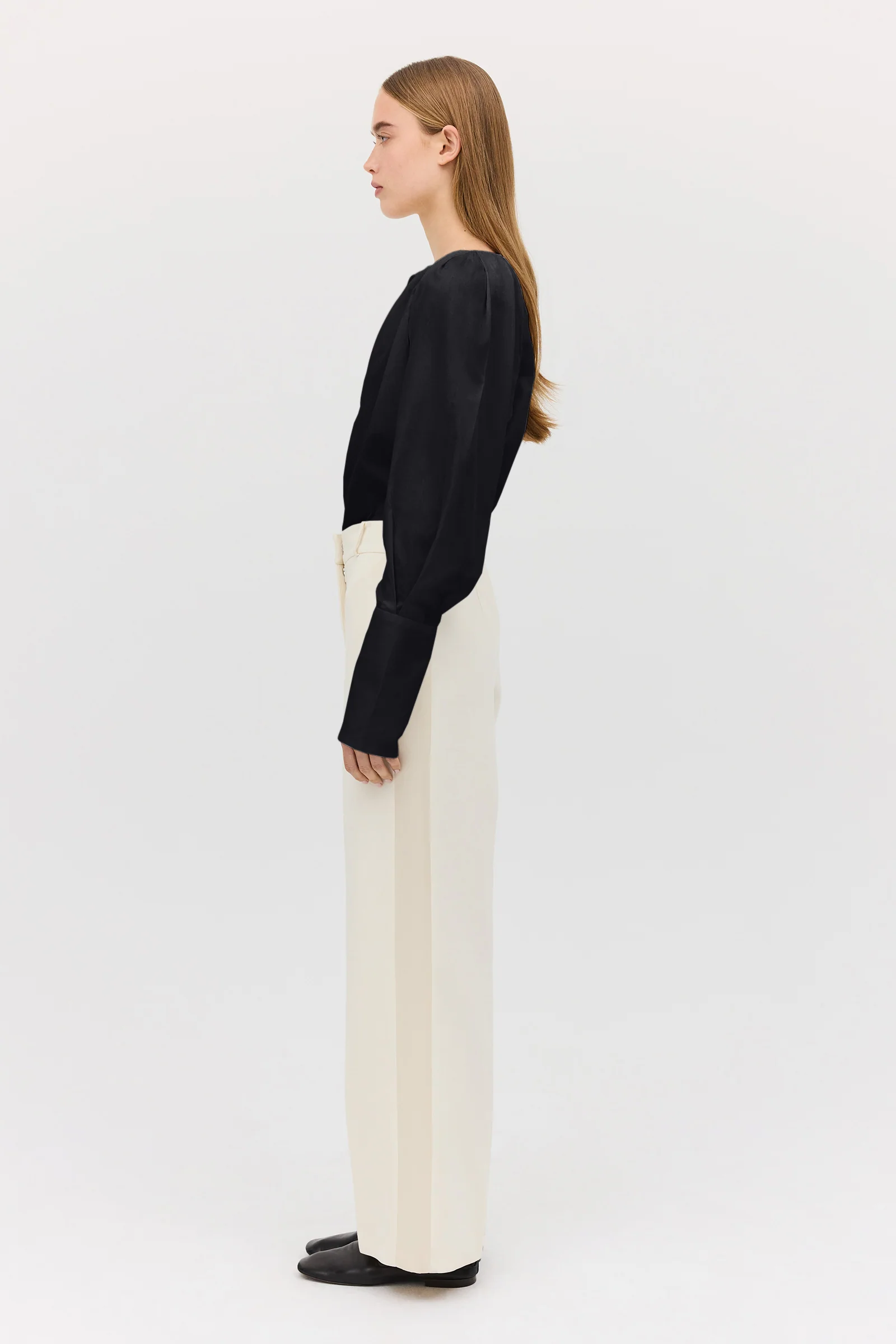 BLACK COTTON CIRCA SHIRT - Image 7
