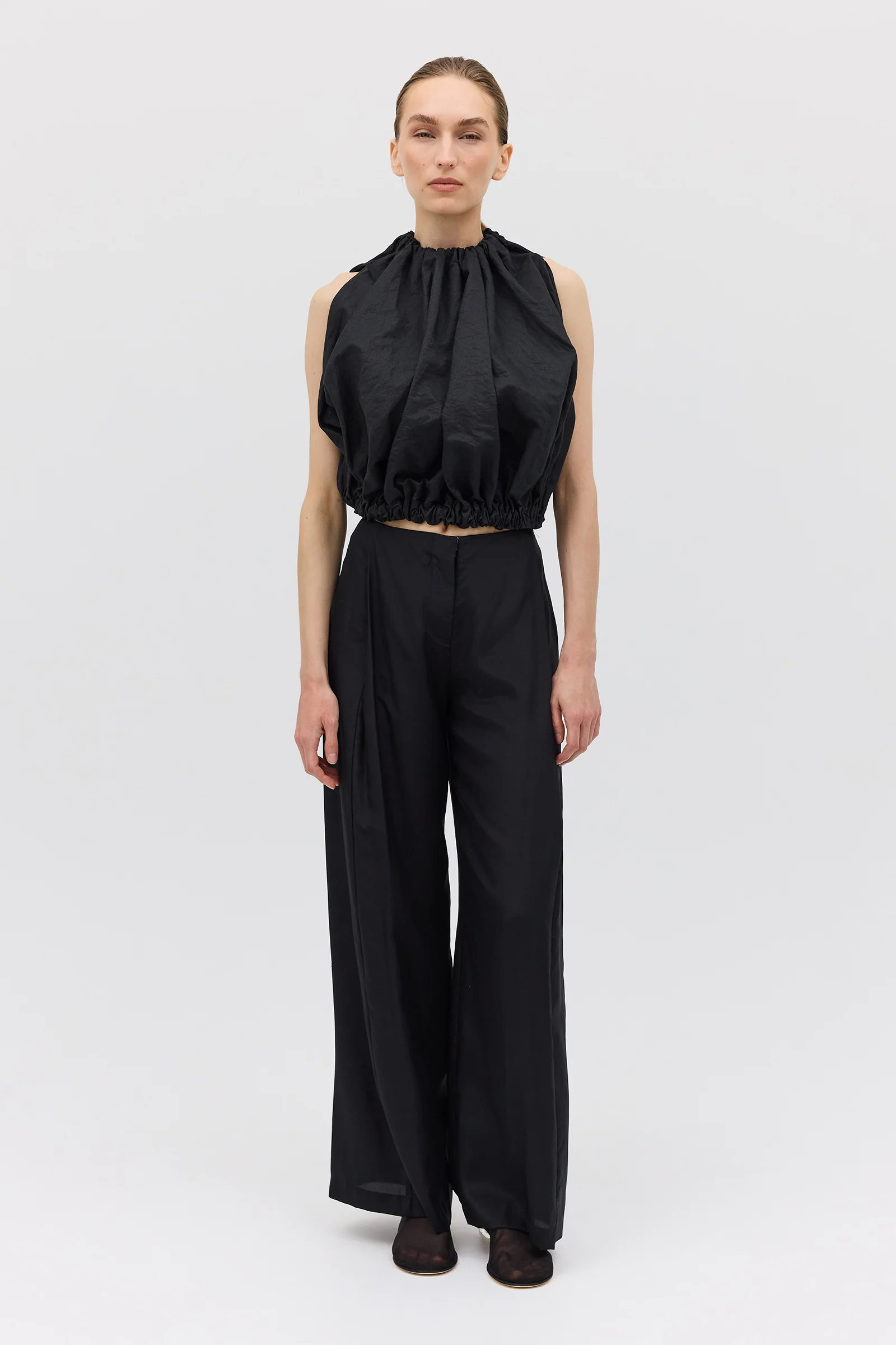 BLACK COTTON METAL EMERGE TOP - Image 4
