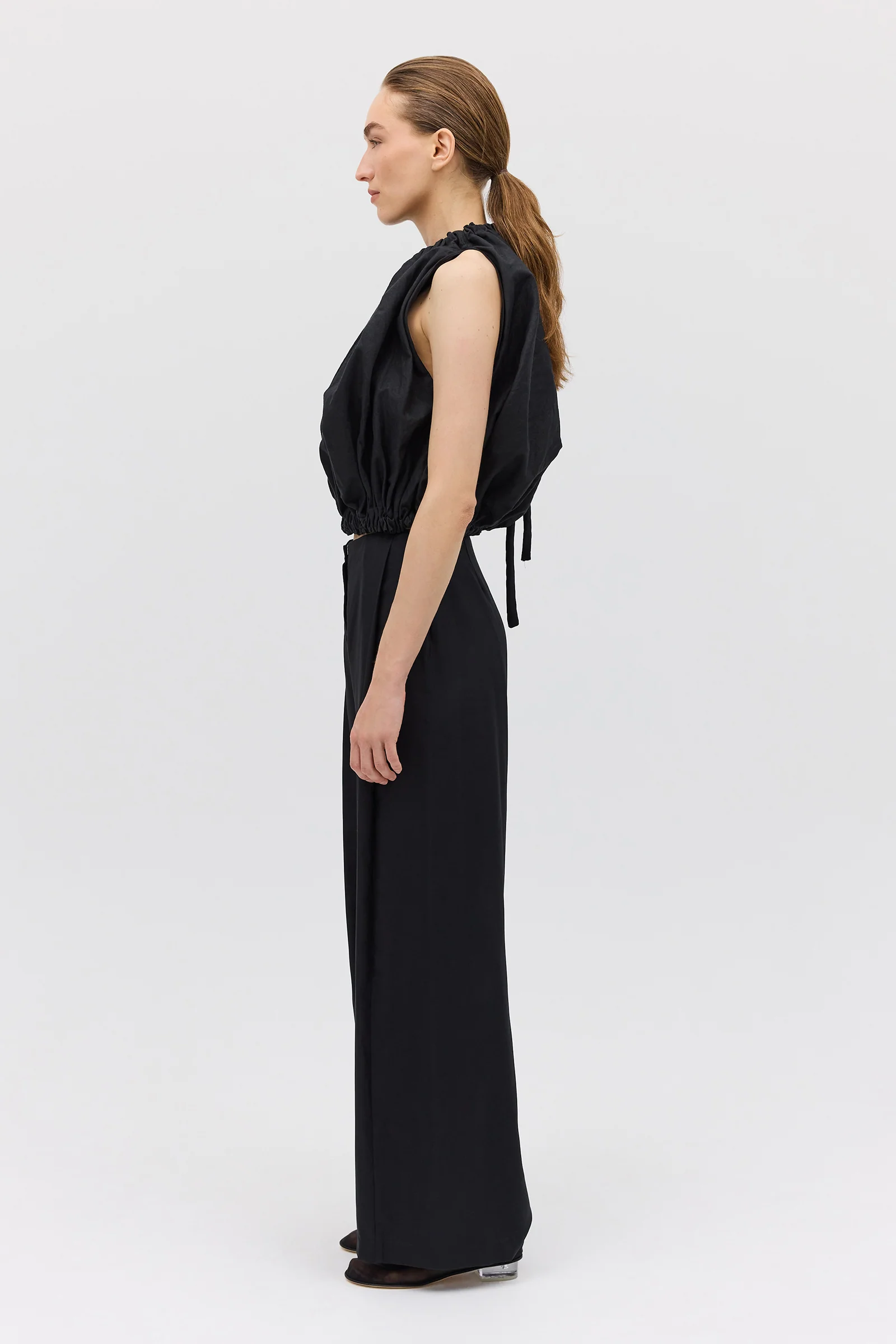 BLACK COTTON METAL EMERGE TOP - Image 6