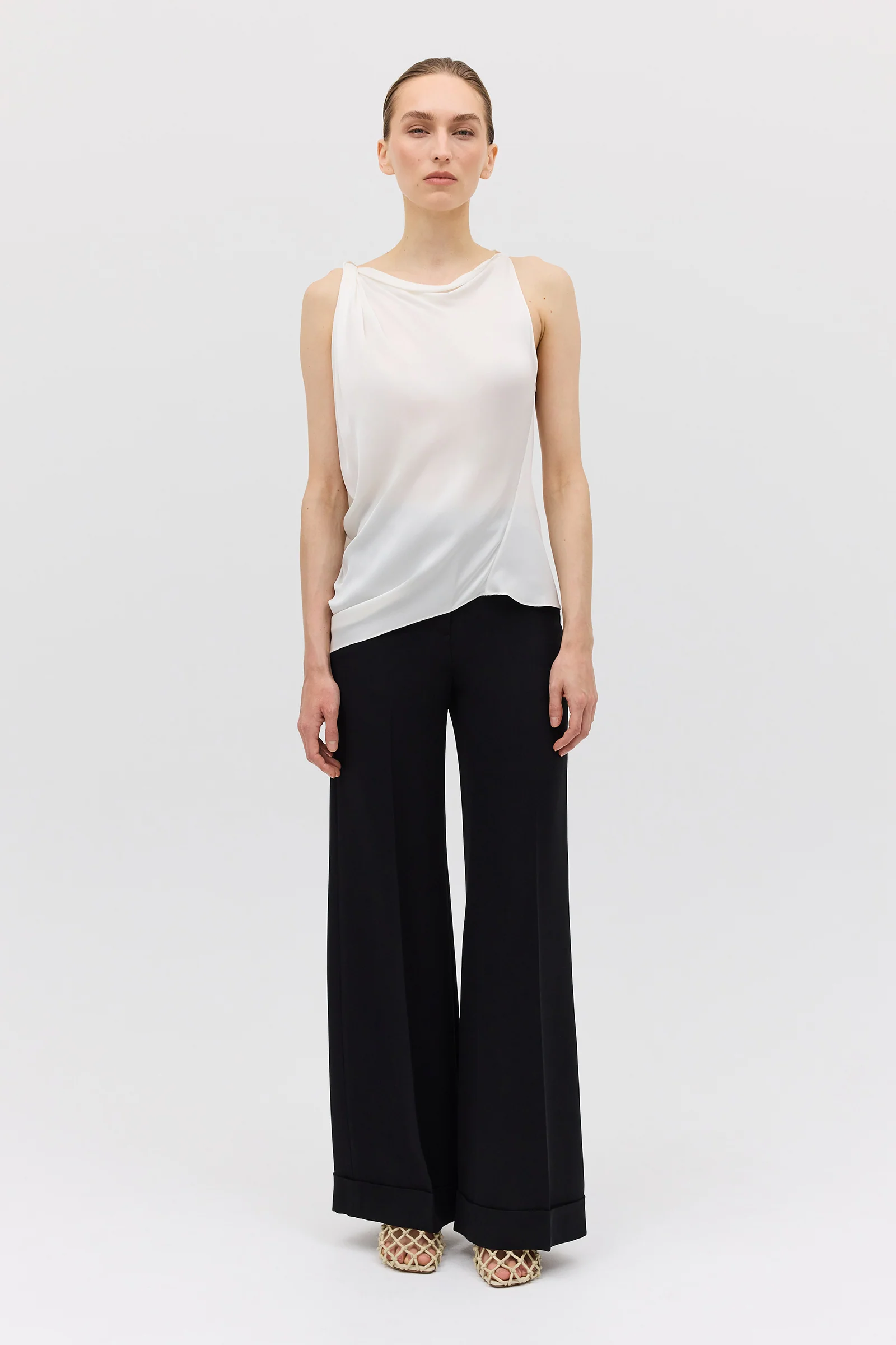 BLACK CREPE CLARION PANT - Image 3