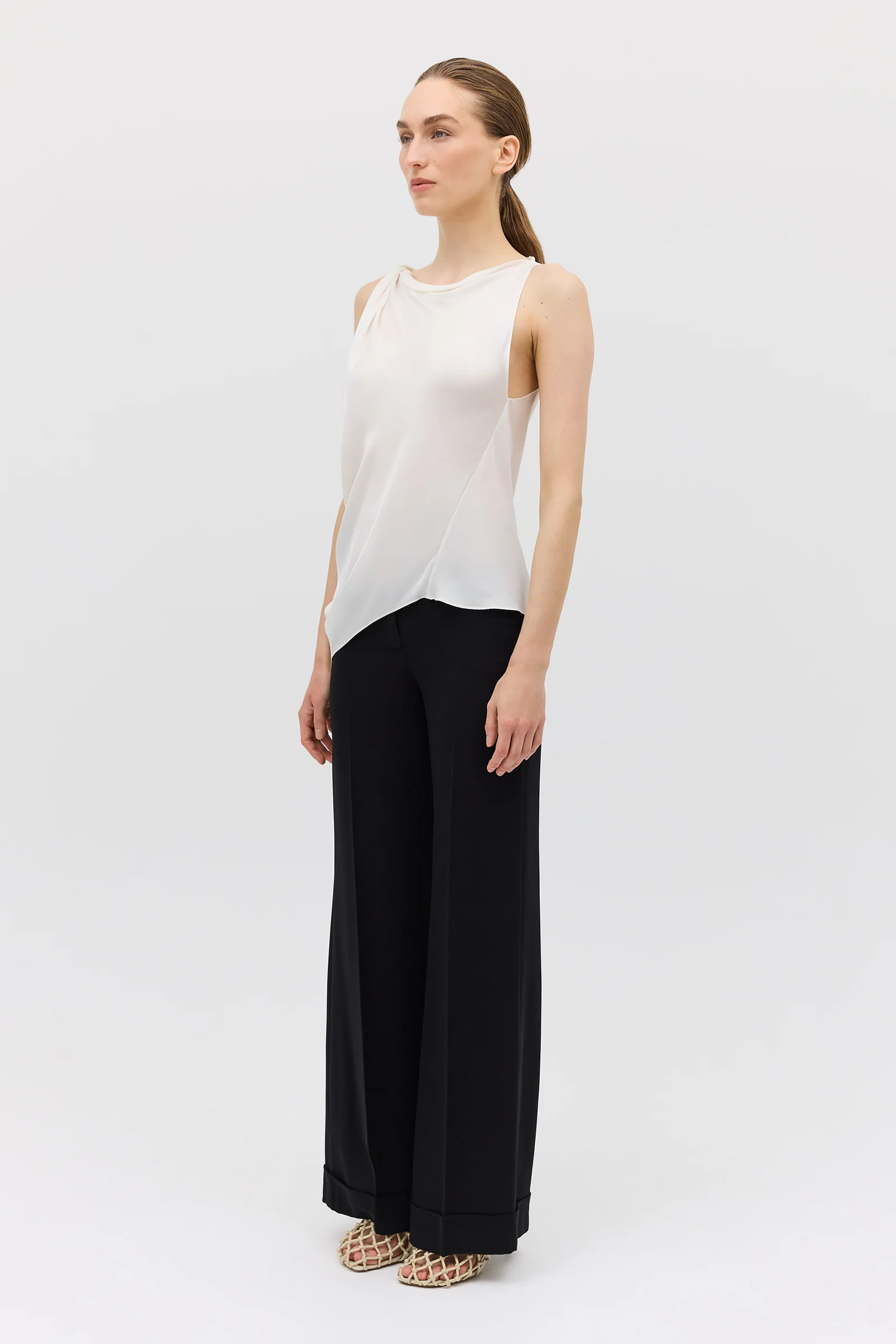 BLACK CREPE CLARION PANT - Image 4