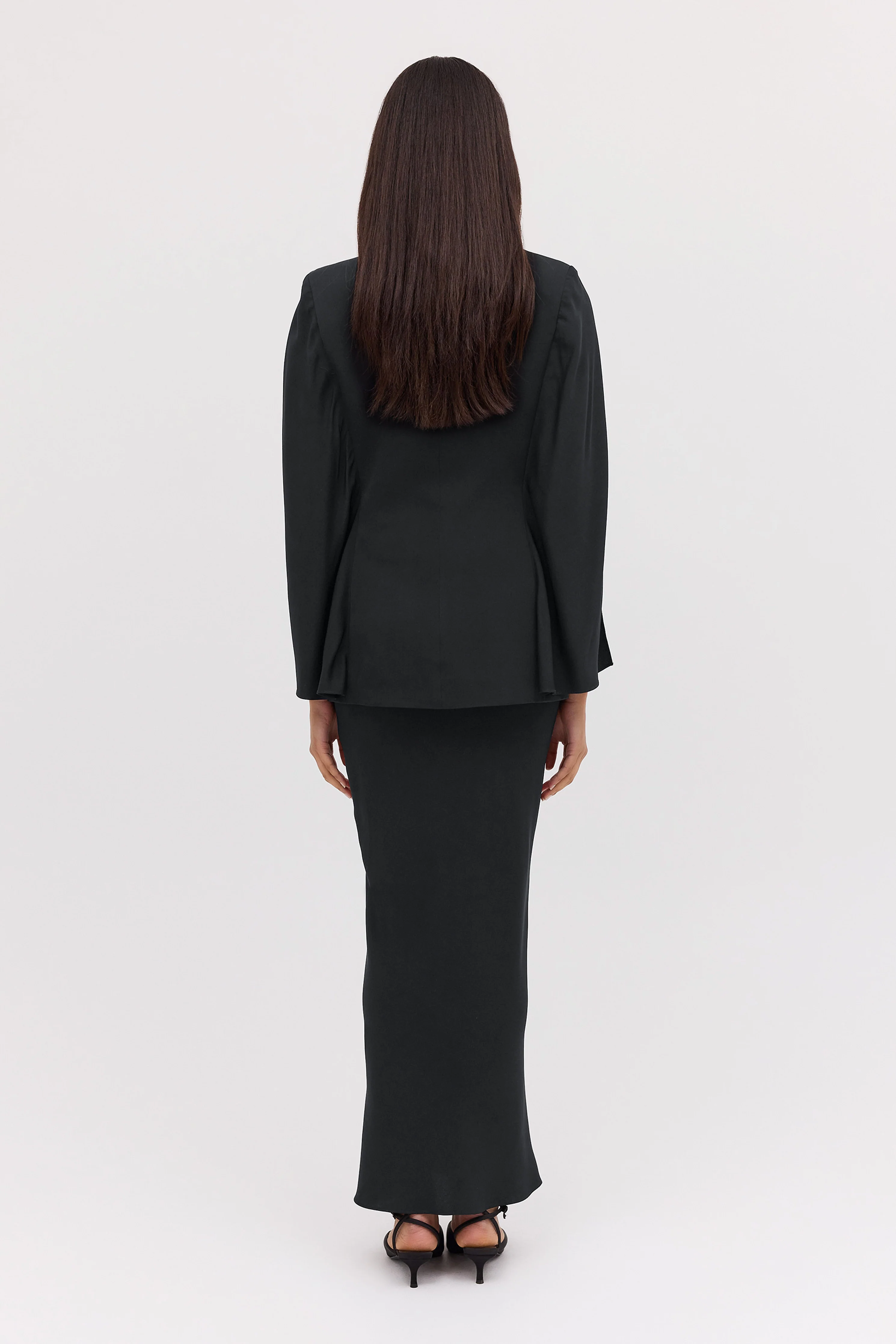 BLACK CREPE SUITING RAFAEL SKIRT - Image 7