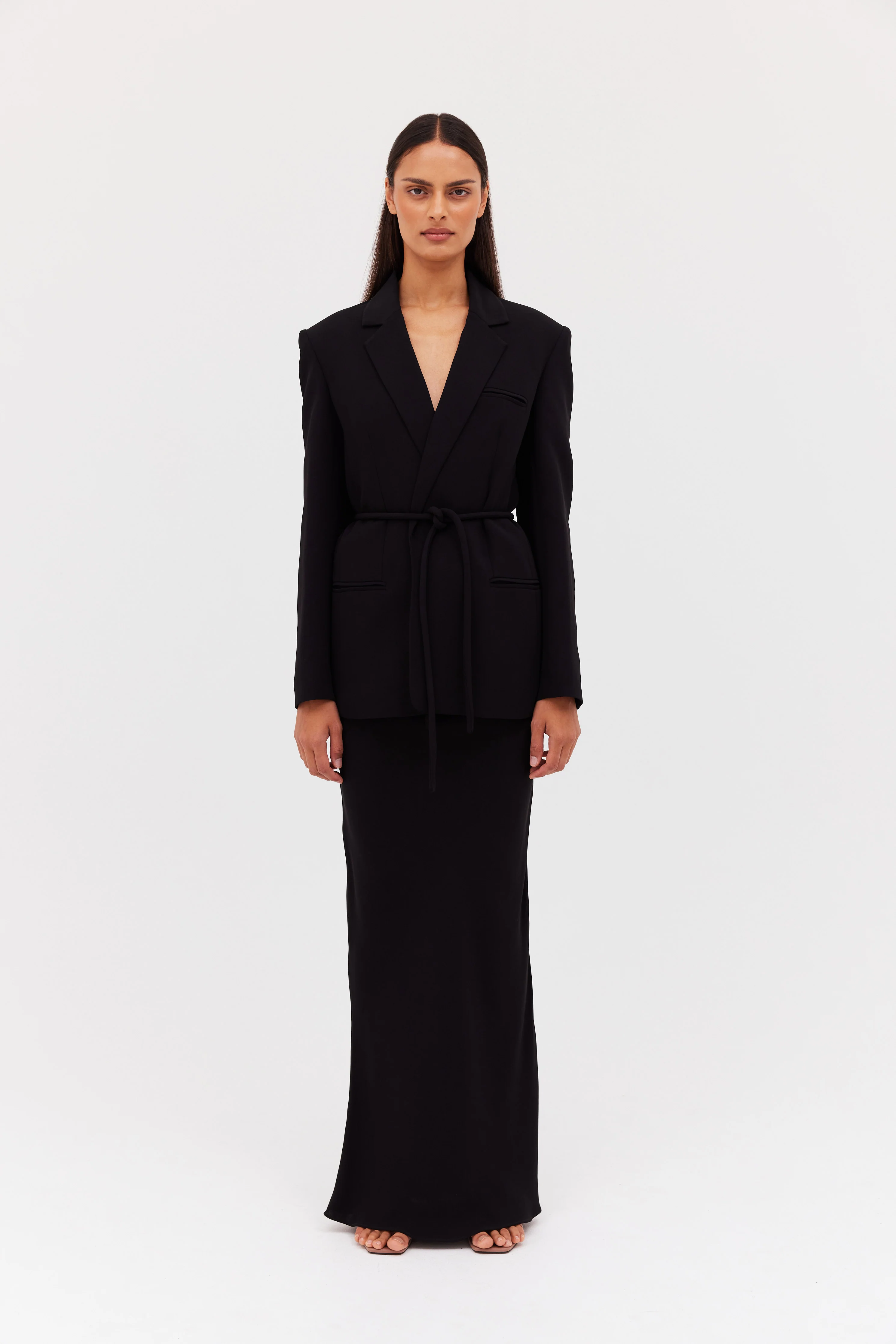 BLACK CREPE SHIFTING JACKET - Image 3