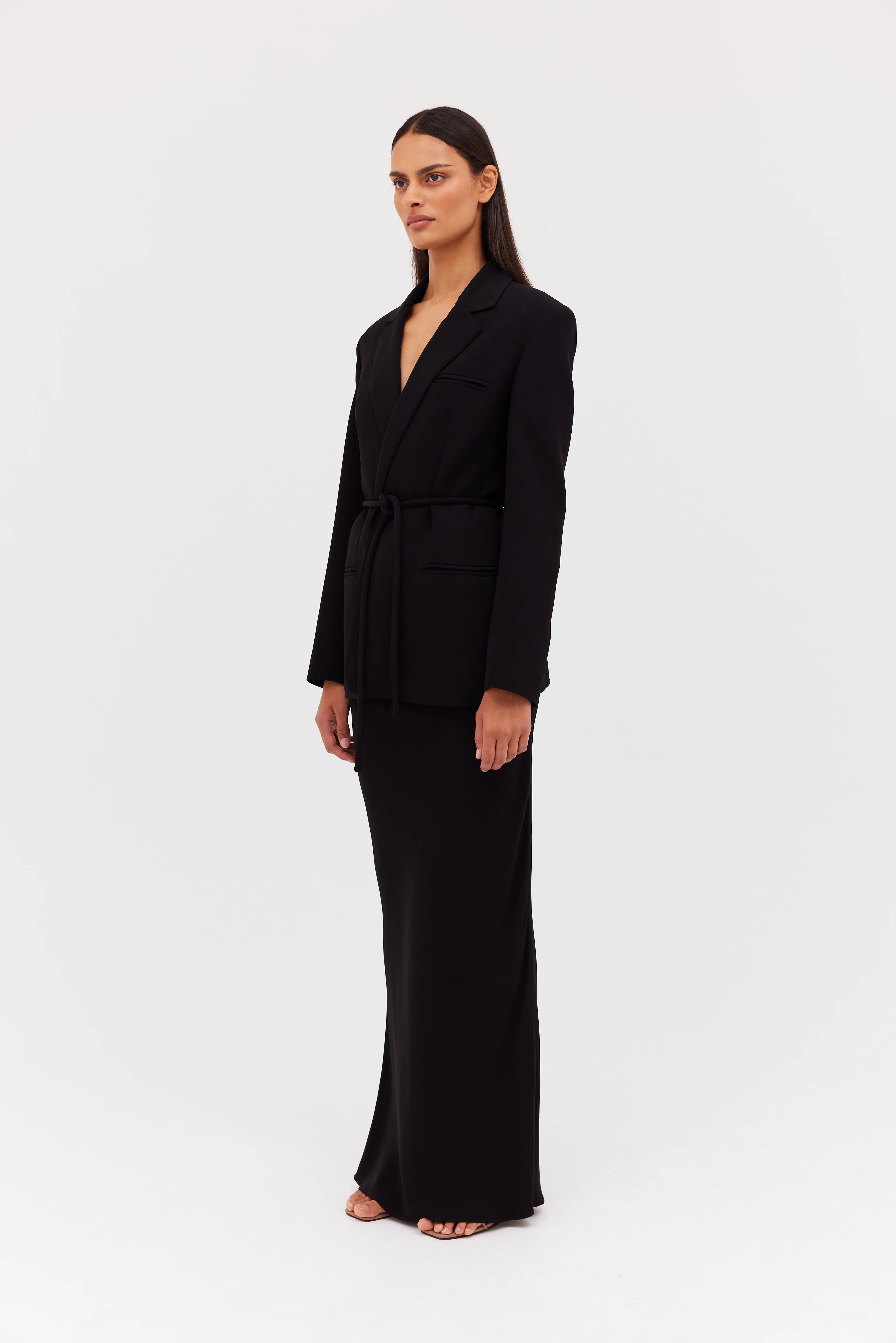 BLACK CREPE SHIFTING JACKET - Image 4