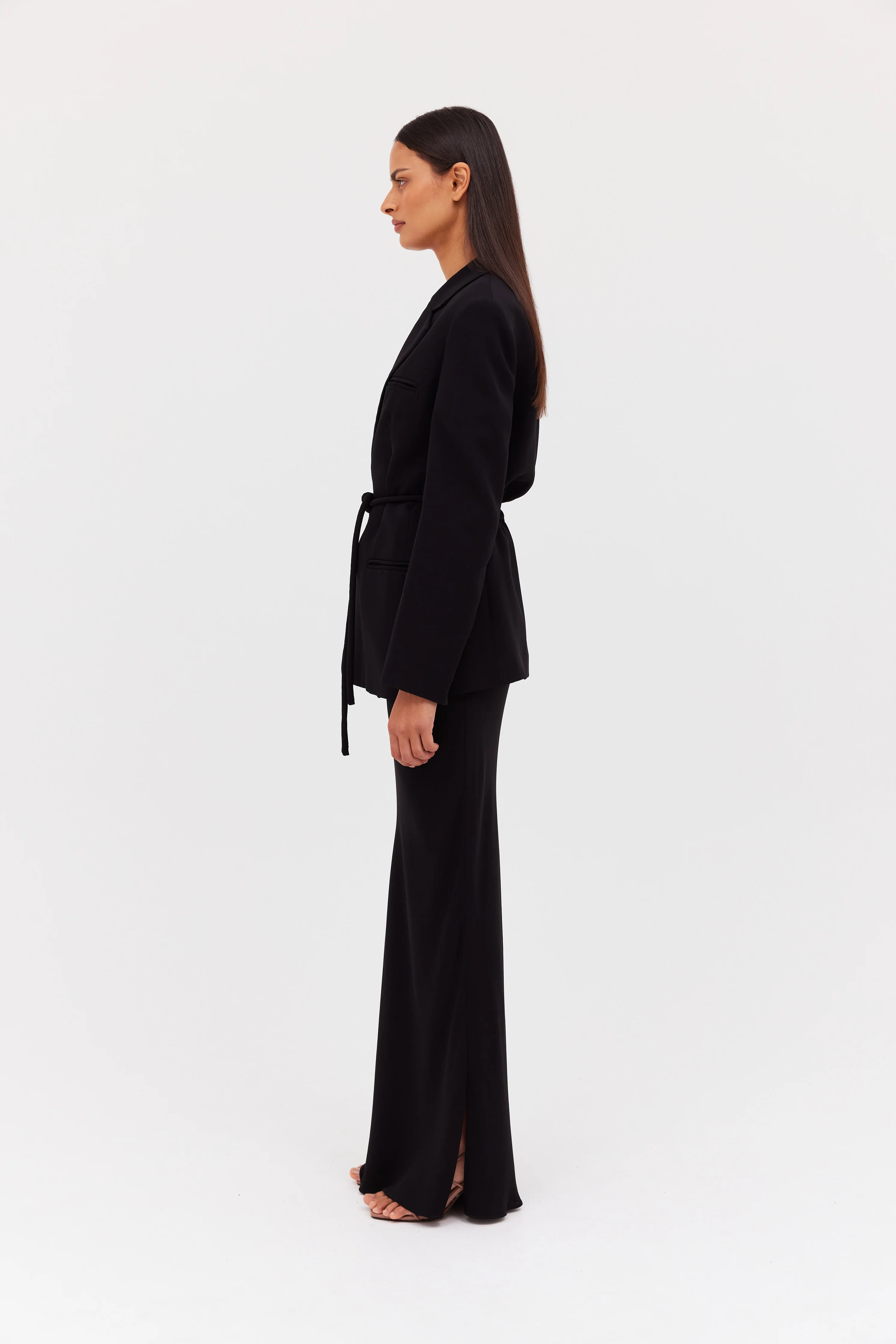 BLACK CREPE SHIFTING JACKET - Image 6