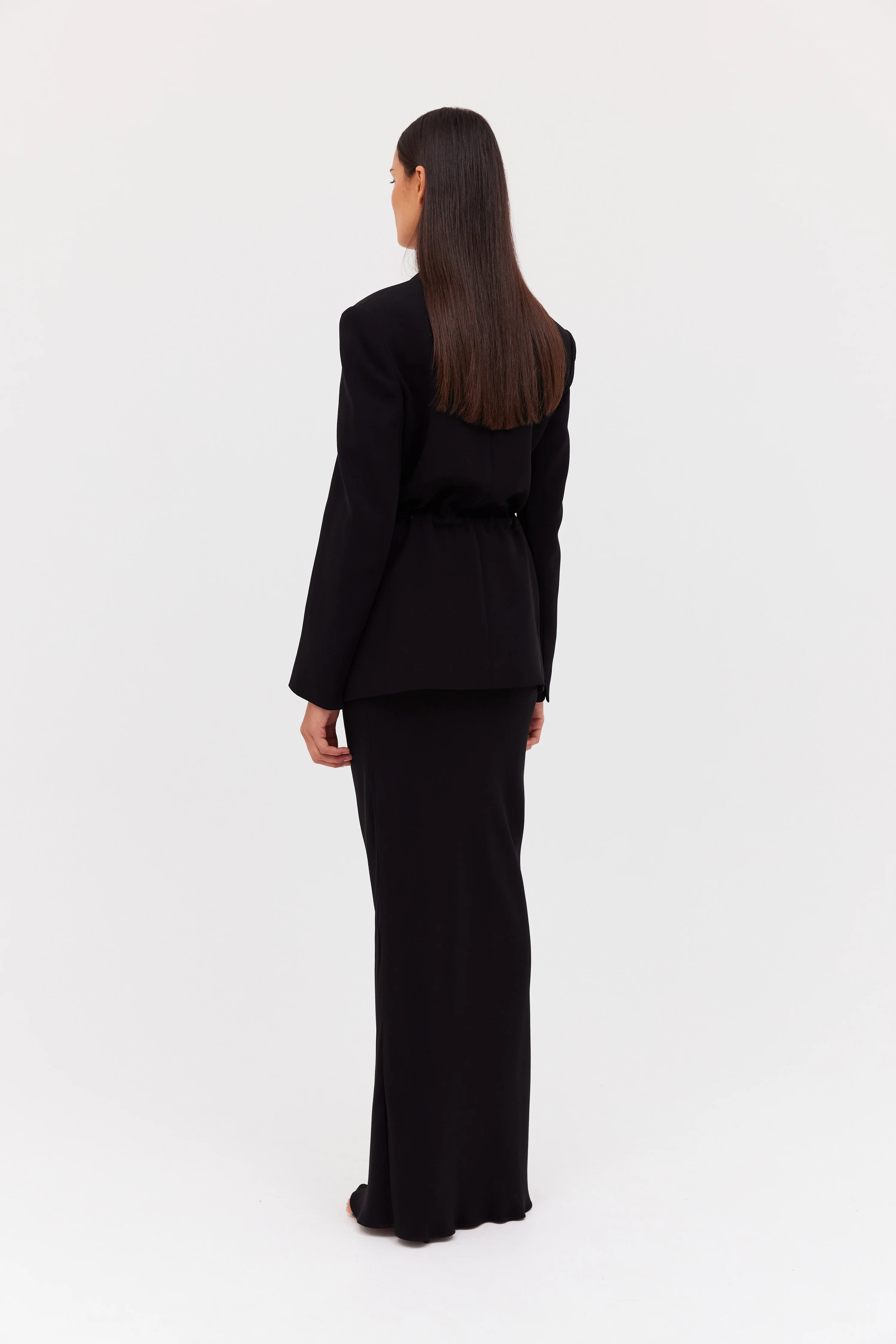 BLACK CREPE SHIFTING JACKET - Image 7