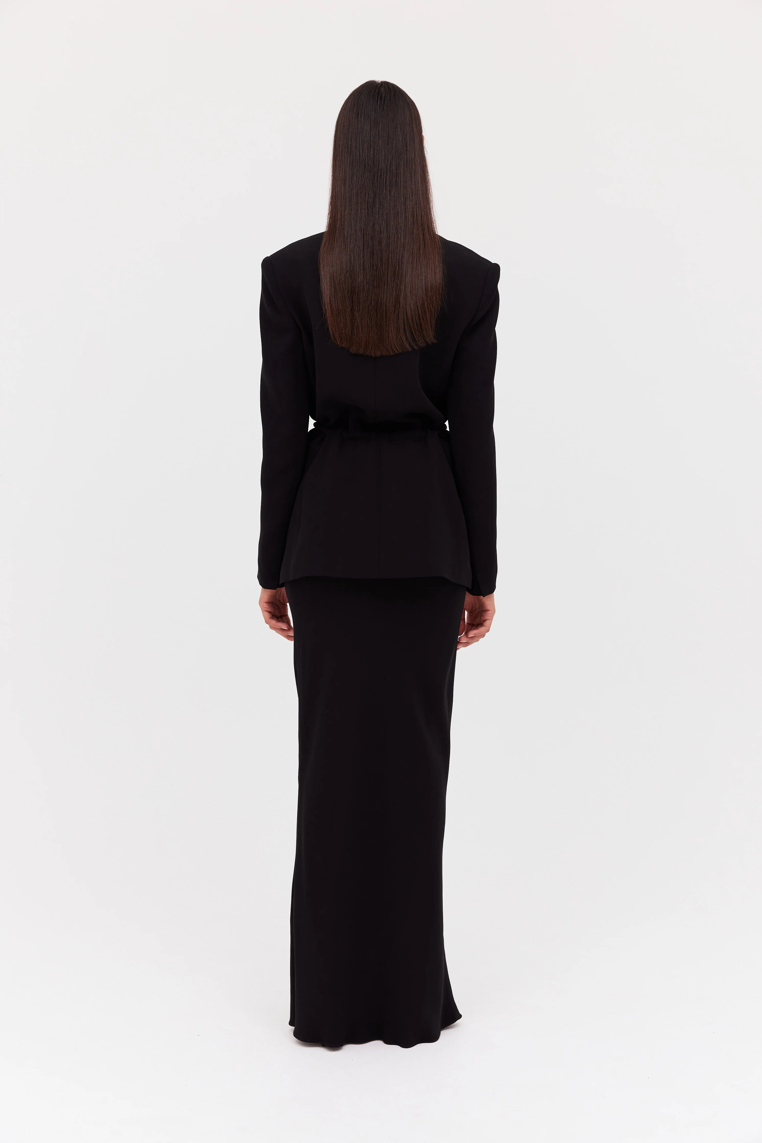 BLACK CREPE SHIFTING JACKET - Image 8
