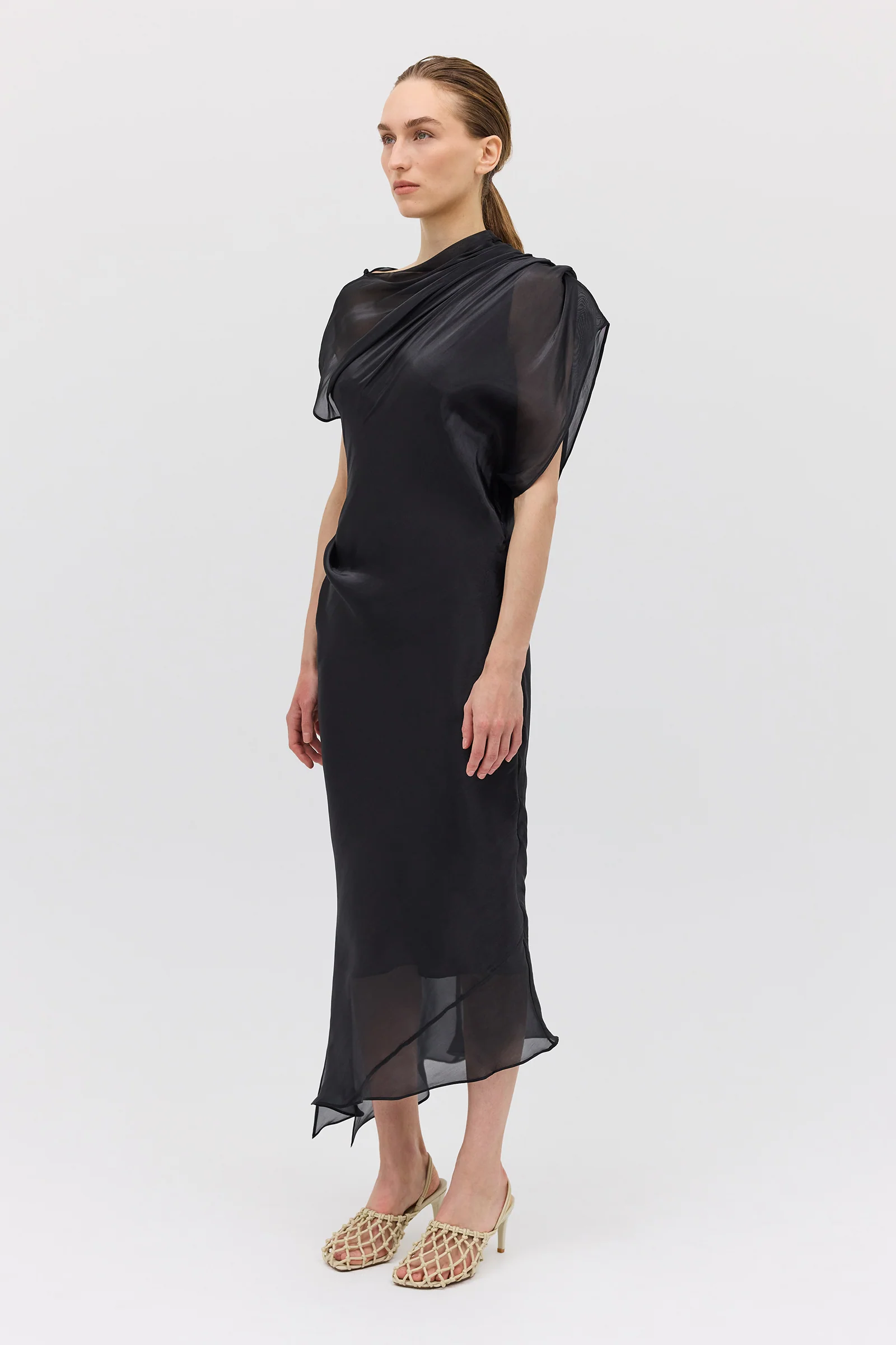 BLACK LIQUID ORGANZA DECODE DRESS - Image 5