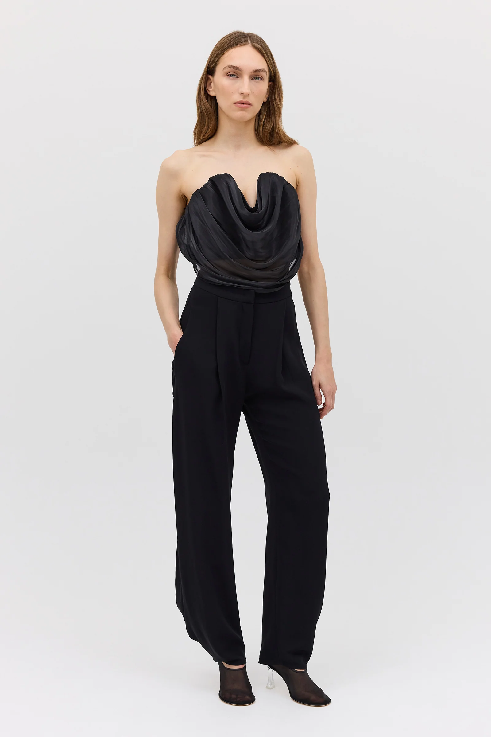 BLACK LIQUID ORGANZA TIDAL BUSTIER TOP - Image 3