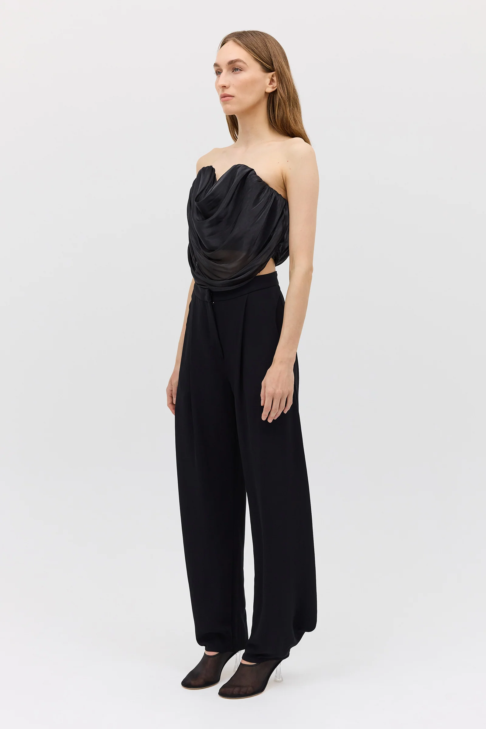 BLACK LIQUID ORGANZA TIDAL BUSTIER TOP - Image 4