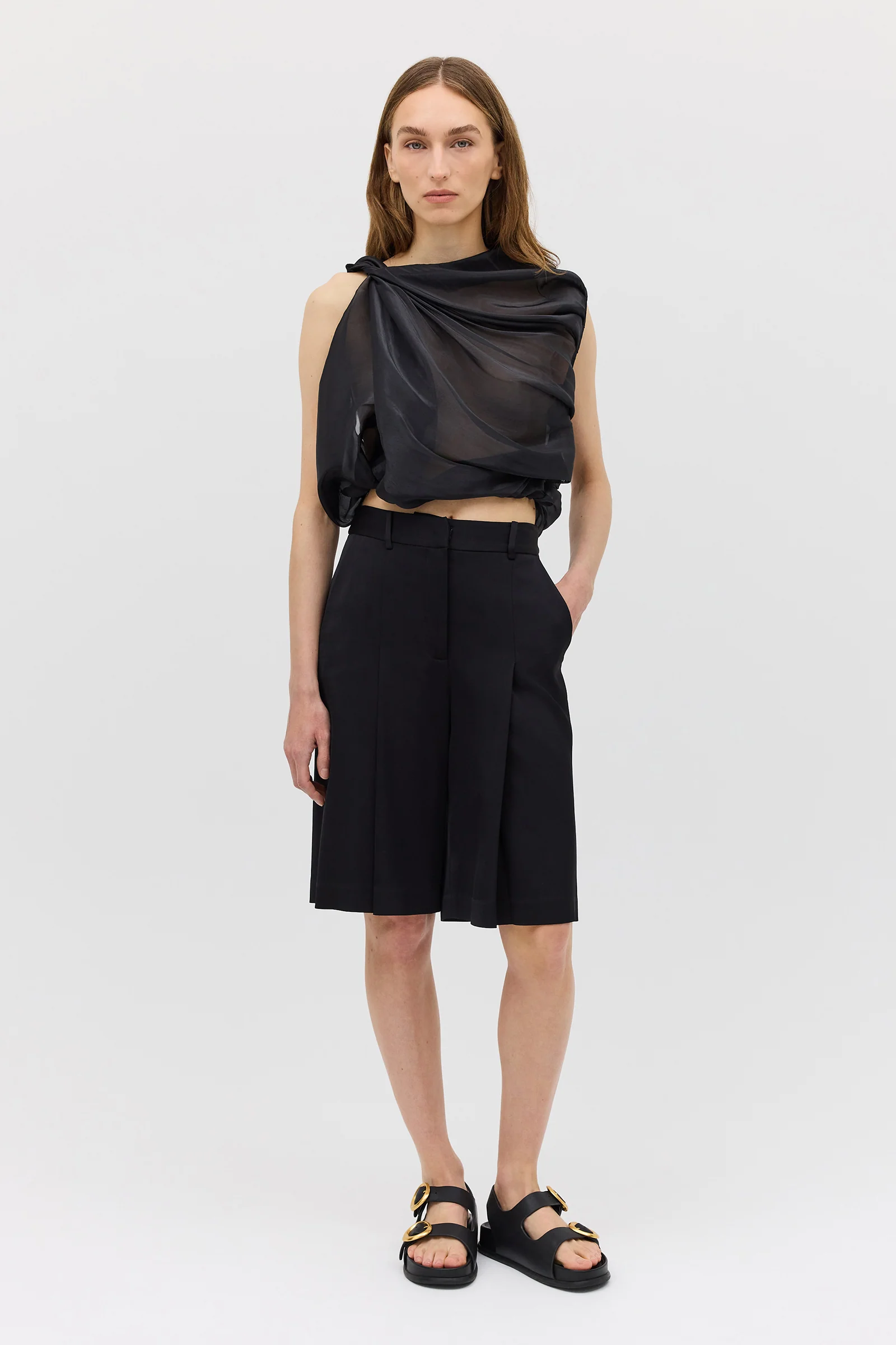 BLACK LIQUID ORGANZA TUMBLE TOP - Image 4