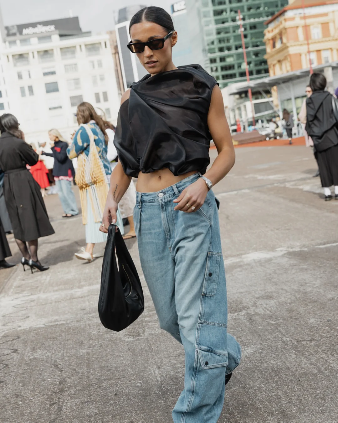 BLACK LIQUID ORGANZA TUMBLE TOP - Image 9