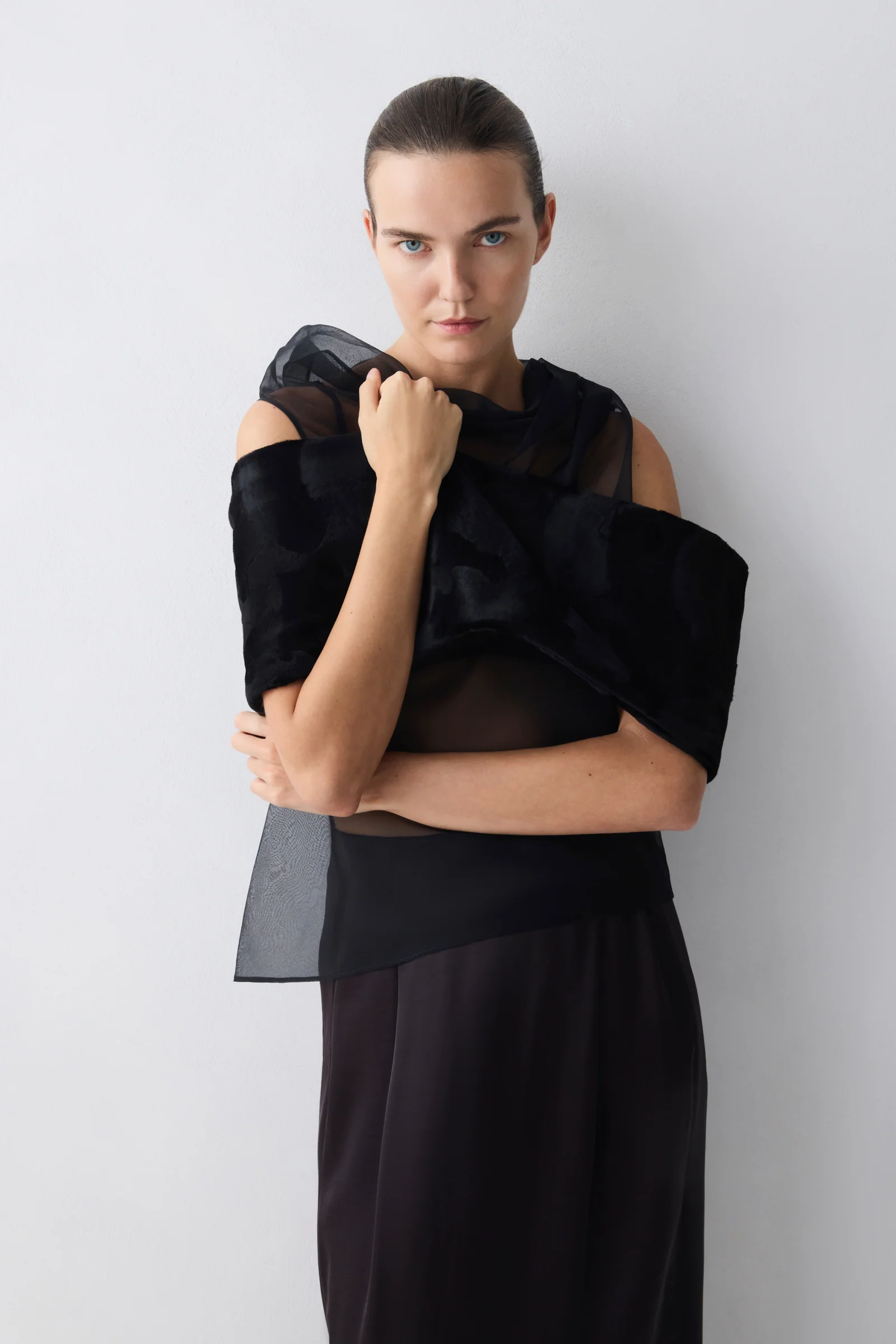 BLACK ORGANZA CEZANNE TOP - Image 3