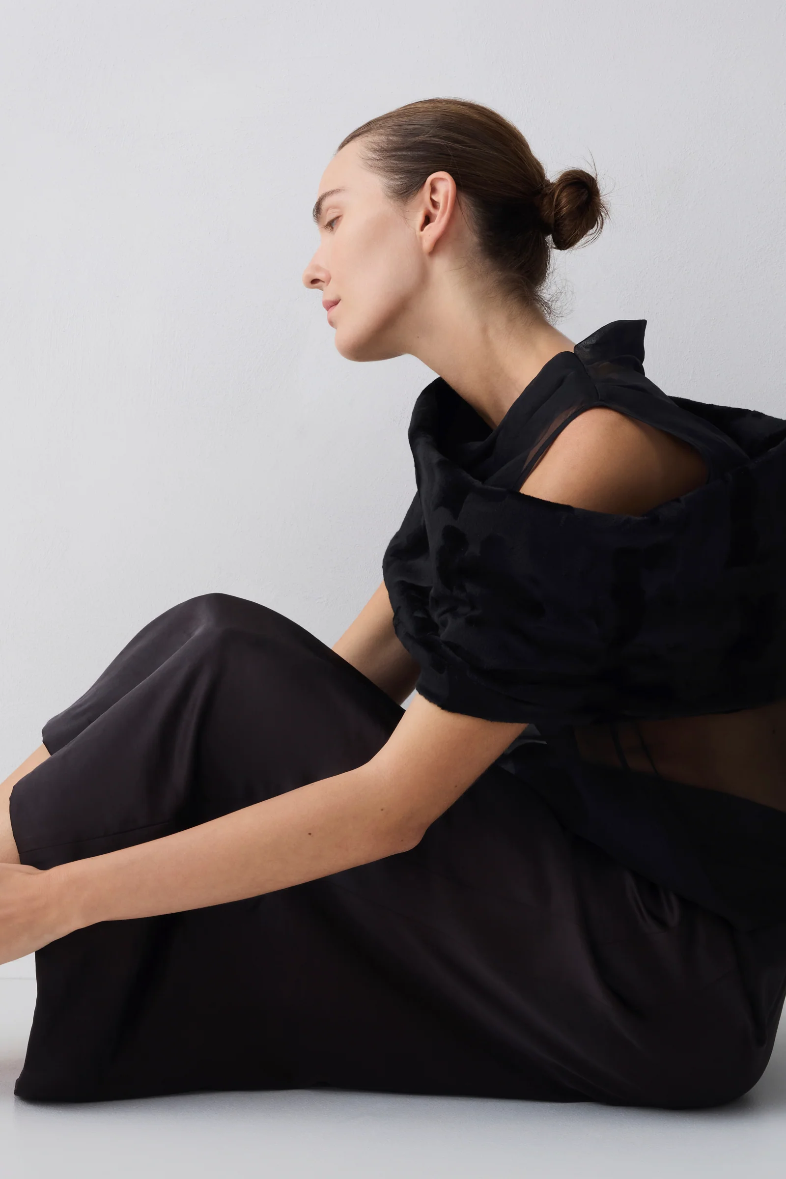 BLACK ORGANZA CEZANNE TOP - Image 4