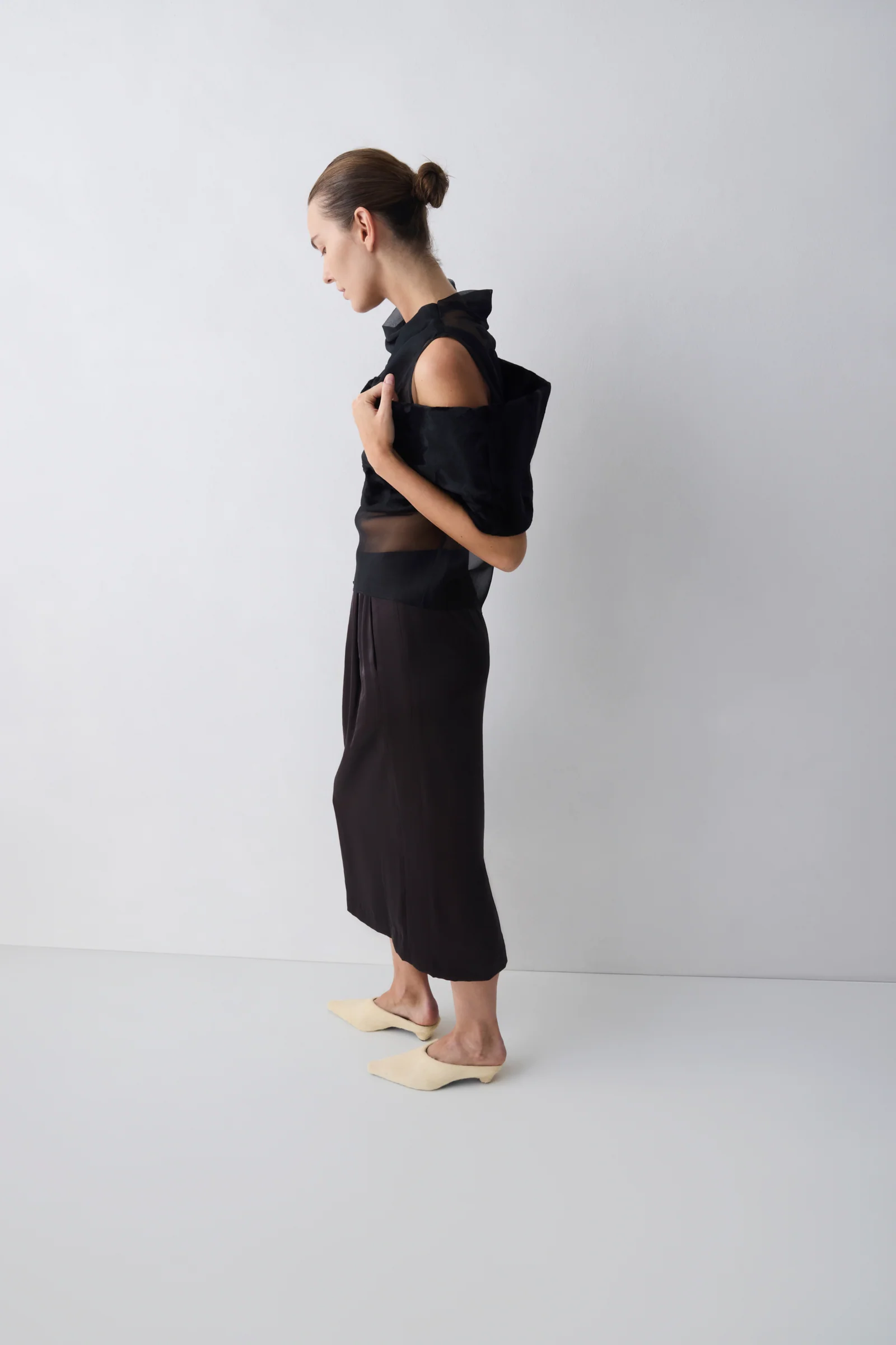 BLACK ORGANZA CEZANNE TOP - Image 5