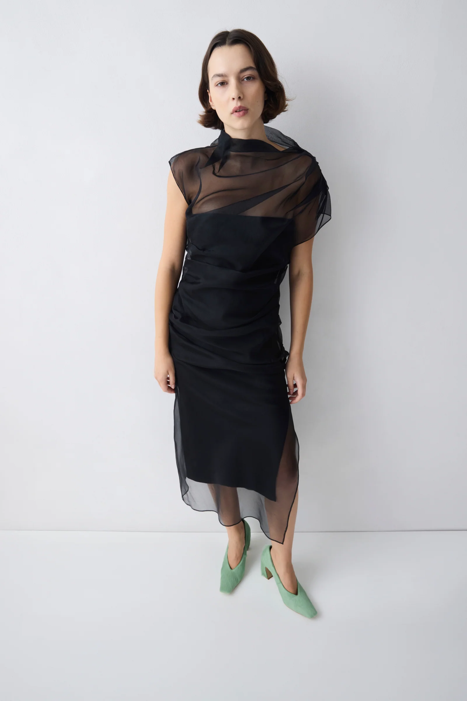 BLACK ORGANZA EMULATE DRESS - Image 3