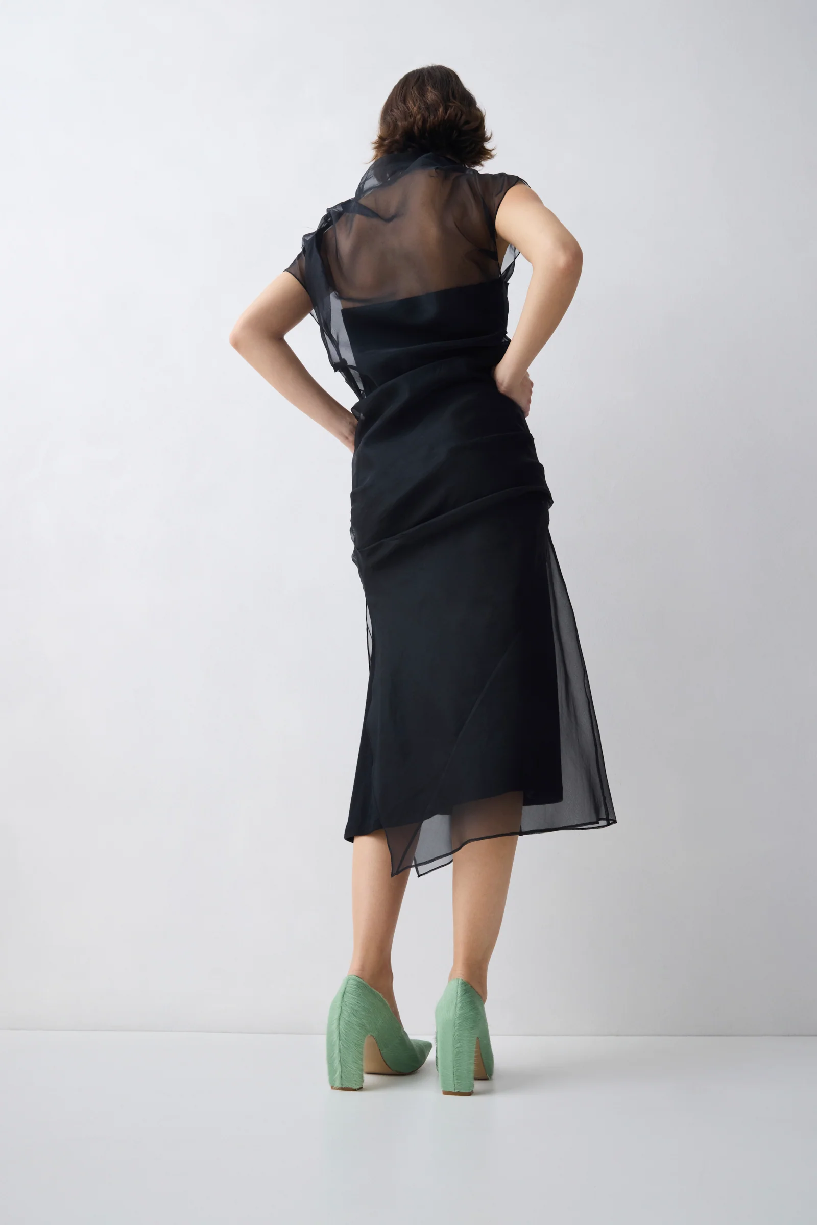 BLACK ORGANZA EMULATE DRESS - Image 5