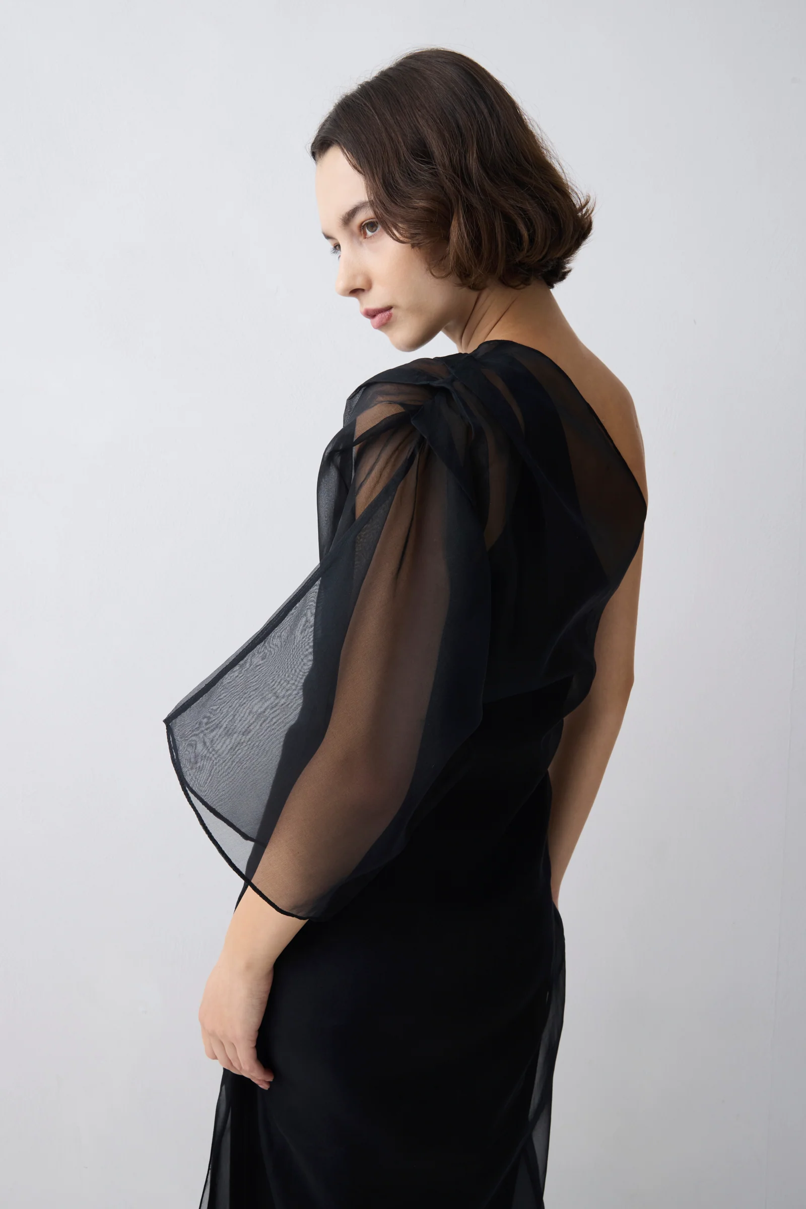 BLACK ORGANZA VALENCIA GOWN - Image 4