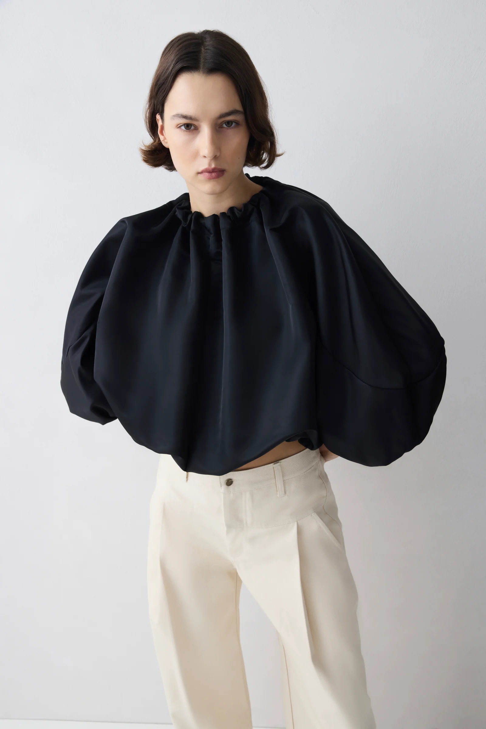 BLACK PARACHUTE SATIN HORIZON TOP - Image 2