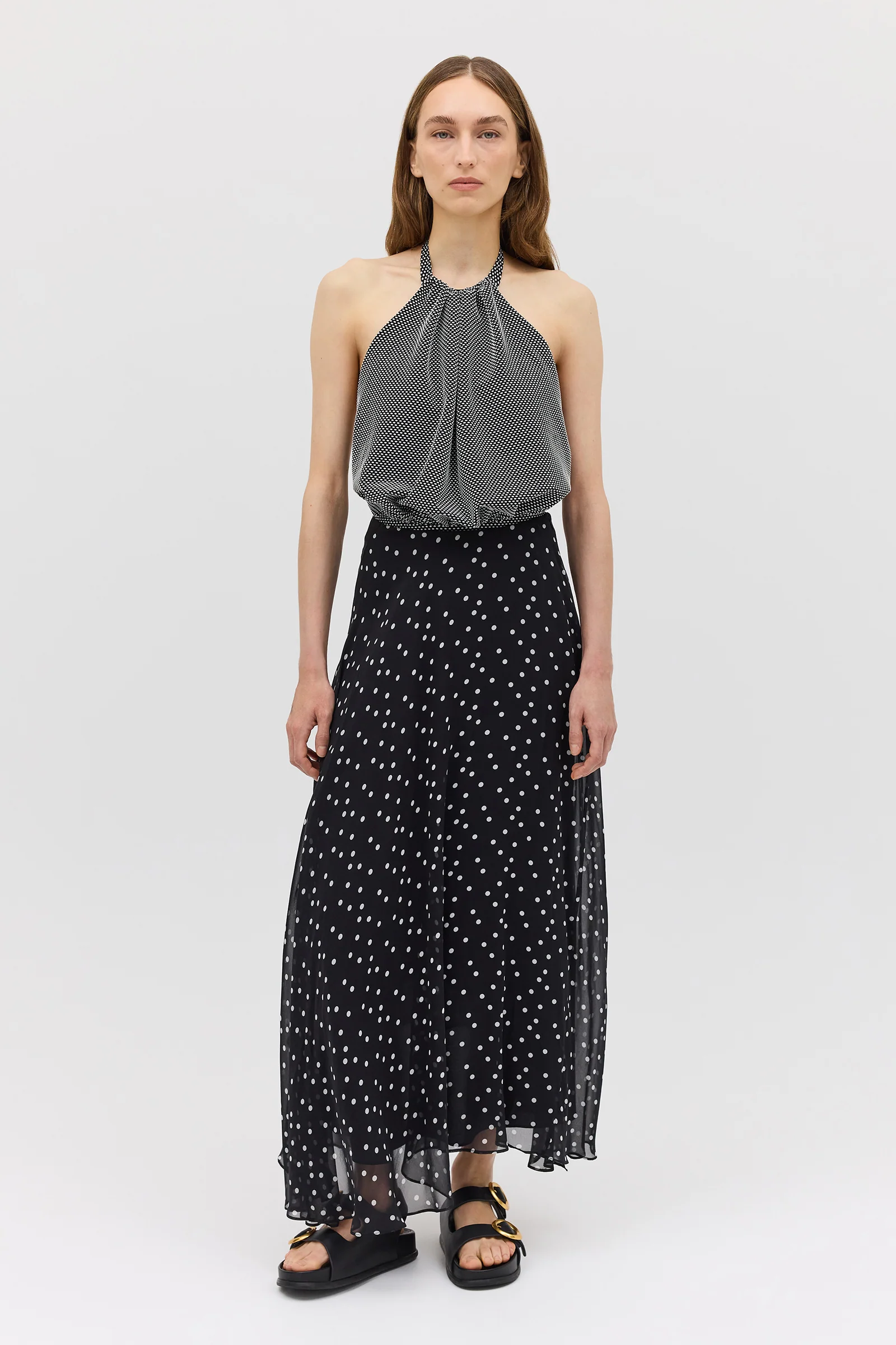 BLACK POLKA DOT EMERGE SKIRT - Image 3