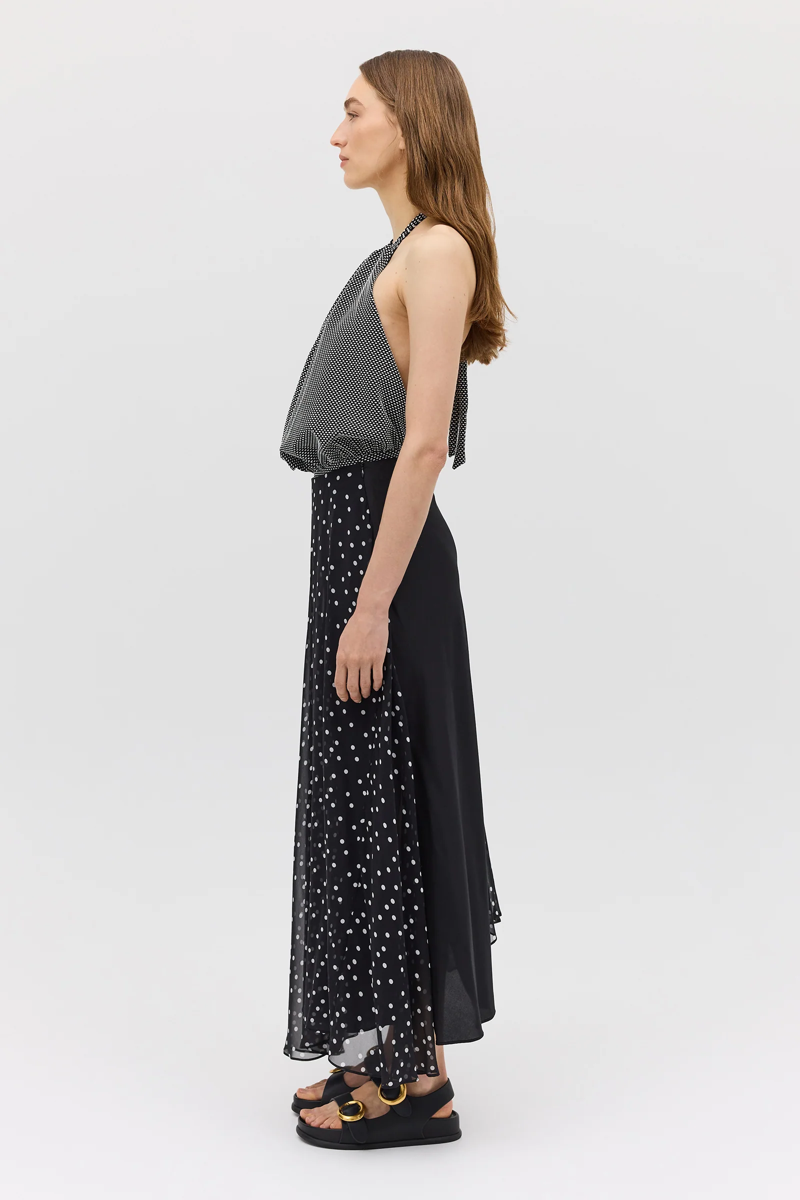BLACK POLKA DOT EMERGE SKIRT - Image 4
