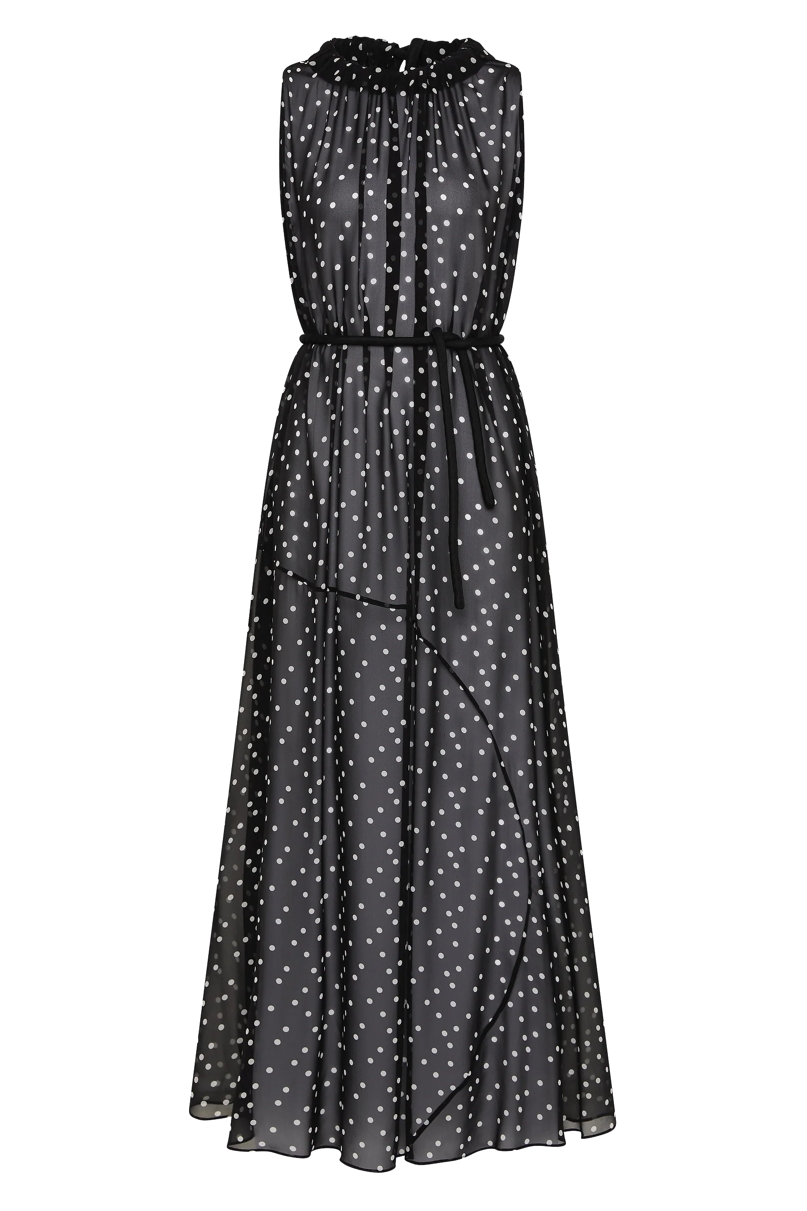 BLACK POLKA DOT SILK EMERGE DRESS - Image 8