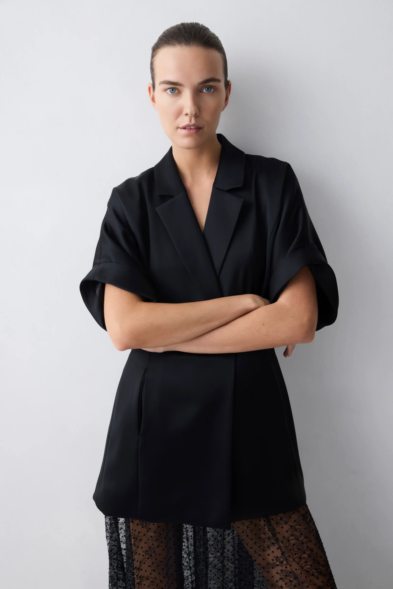 BLACK SATIN ARBUS SHIRT - Image 2