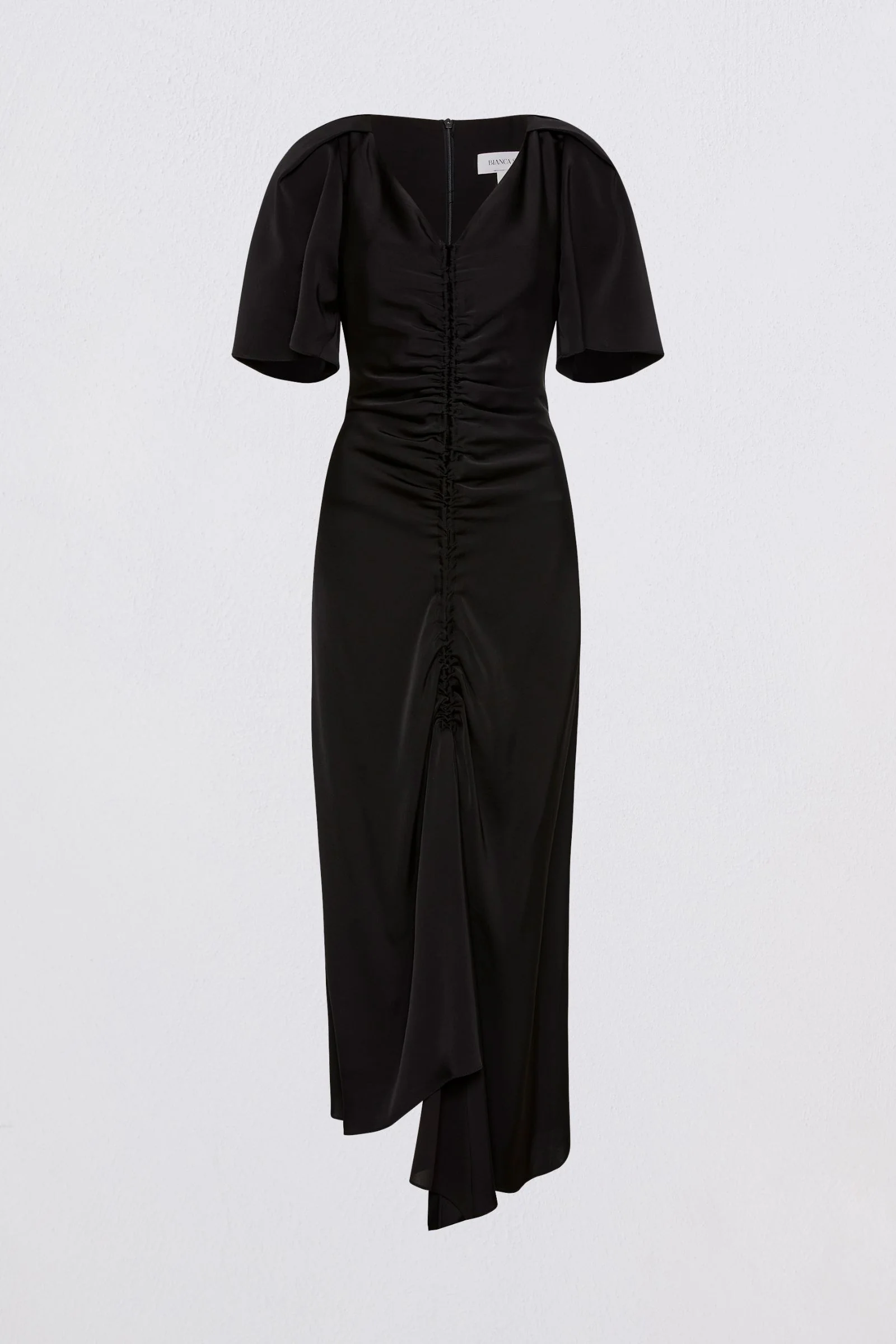 BLACK SATIN BELLINI DRESS - Image 10