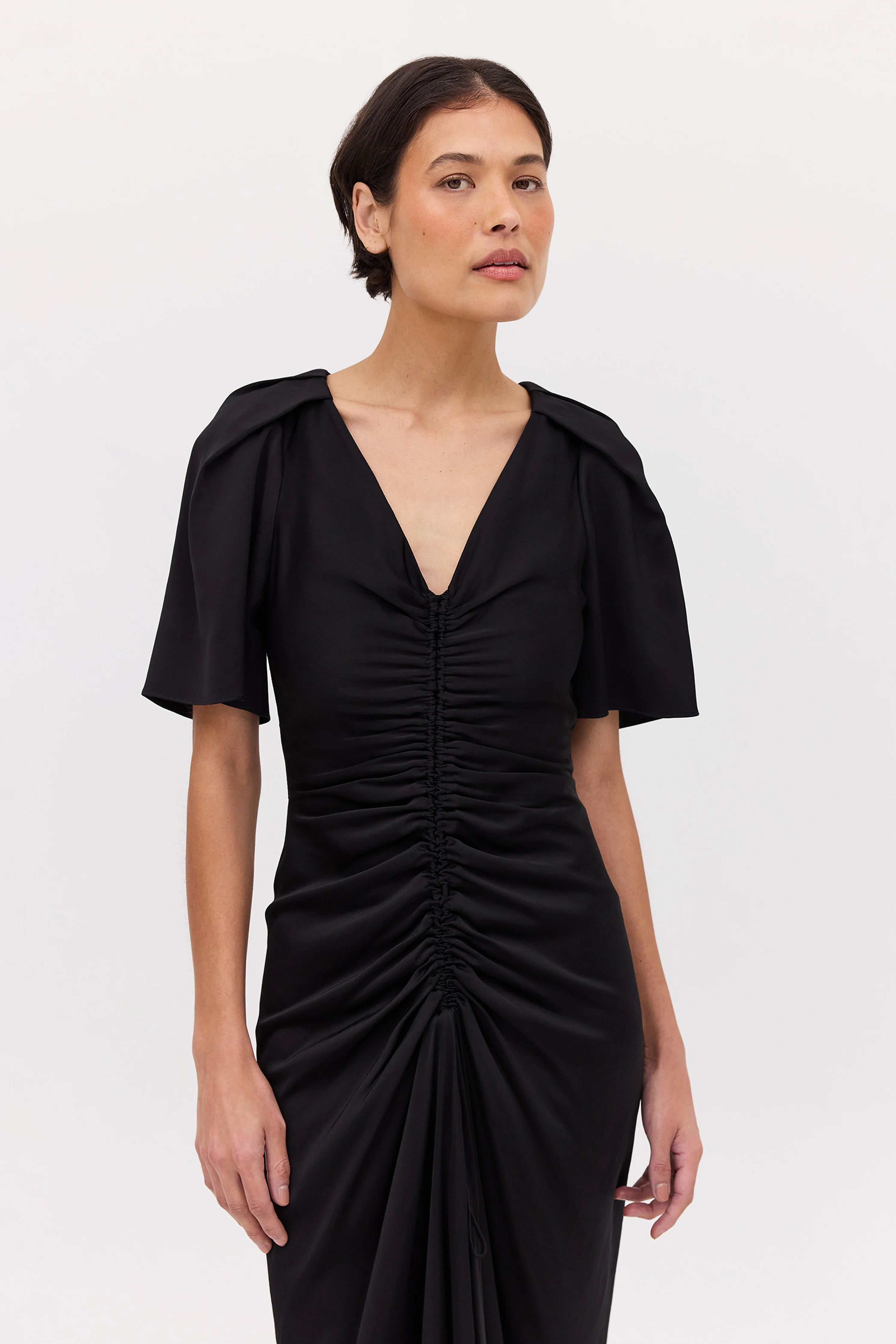 BLACK SATIN BELLINI DRESS - Image 3