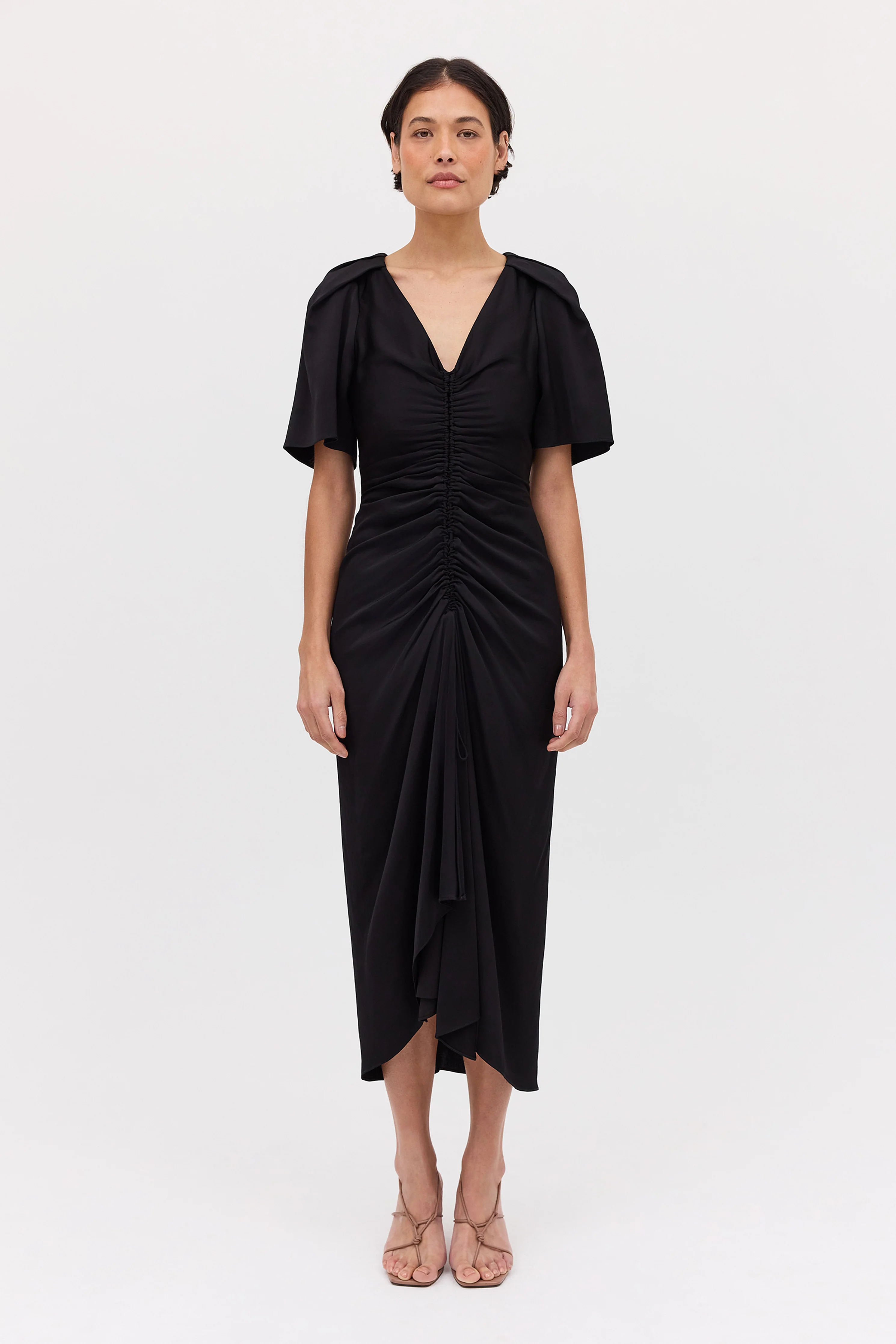 BLACK SATIN BELLINI DRESS - Image 4