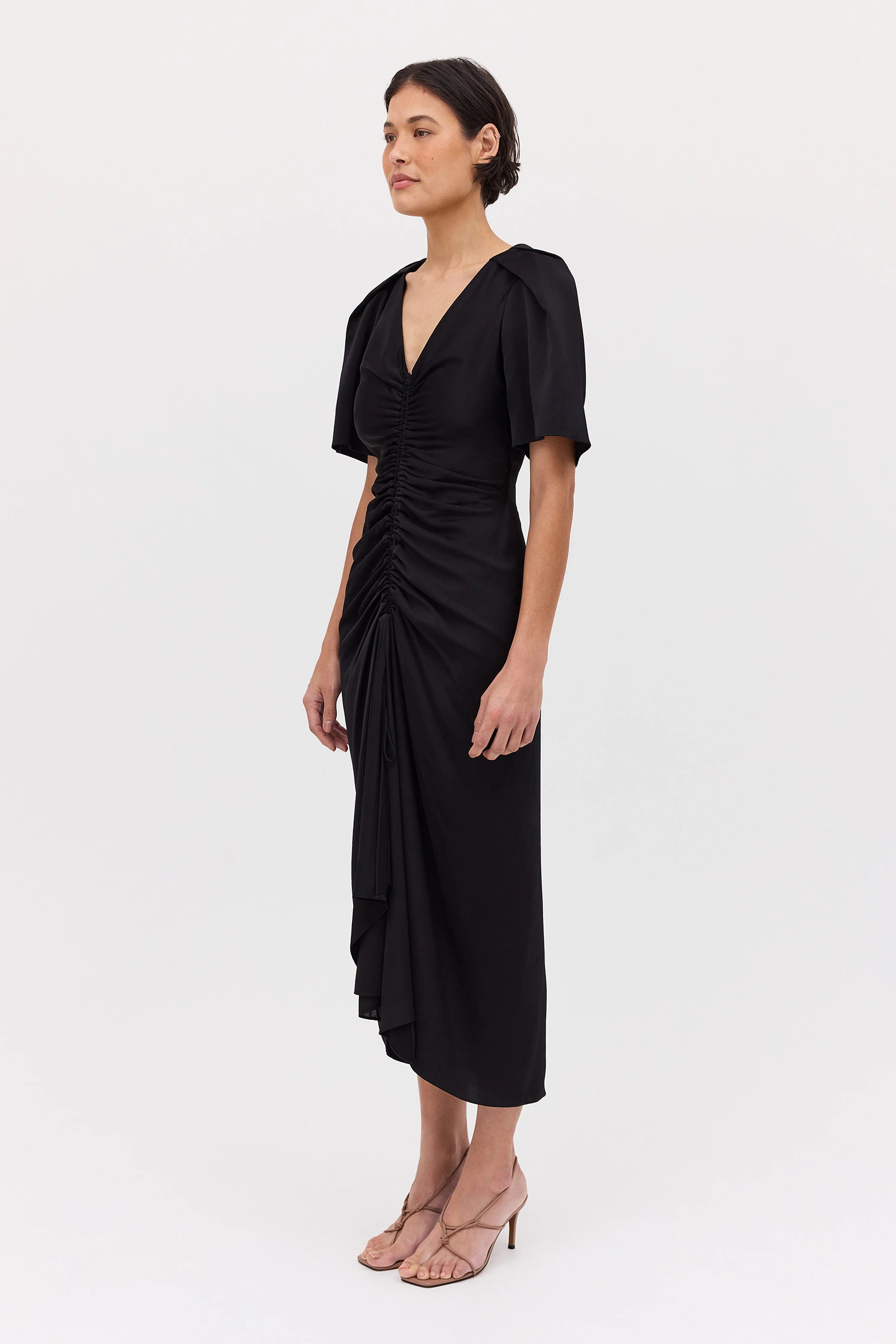 BLACK SATIN BELLINI DRESS - Image 6