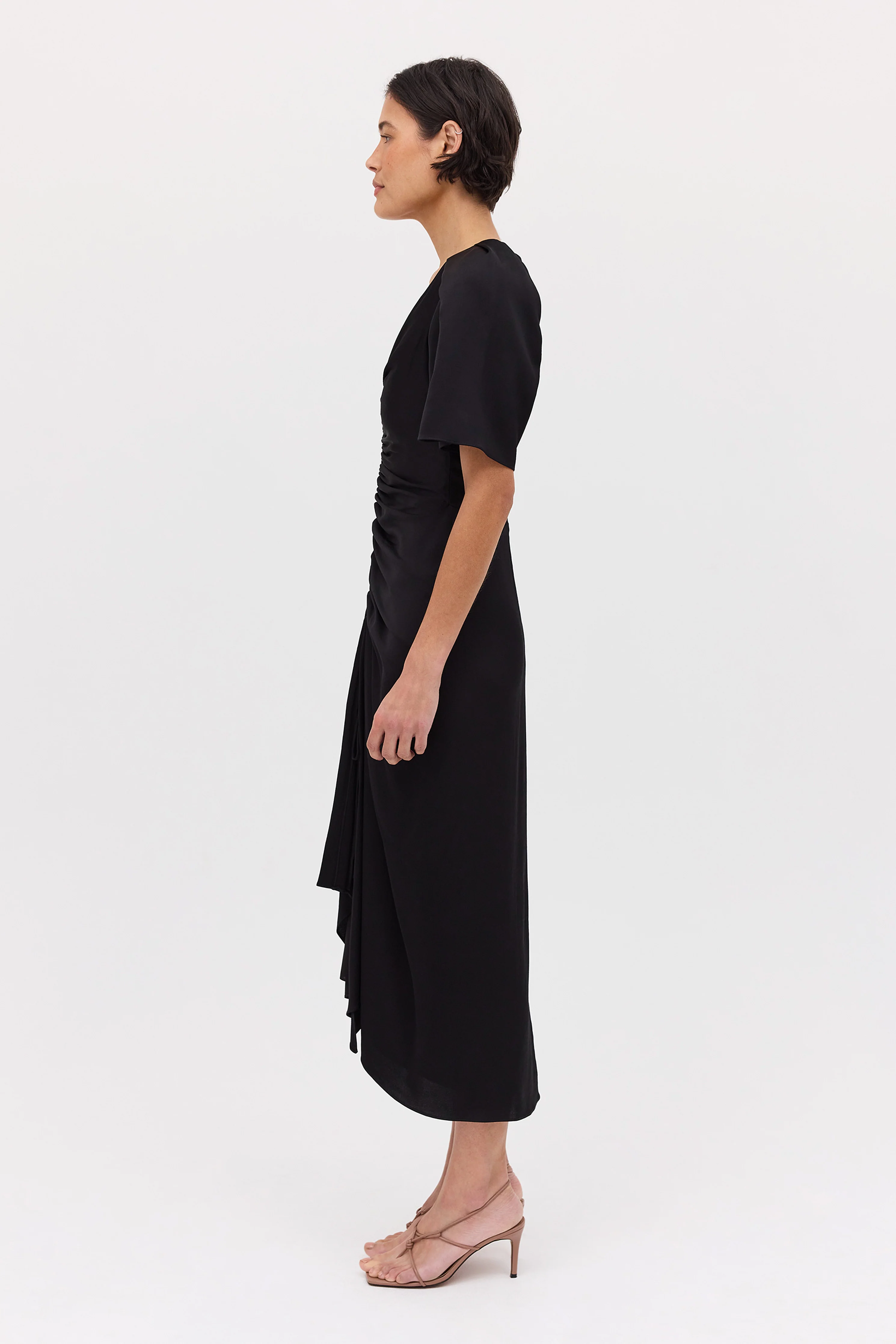 BLACK SATIN BELLINI DRESS - Image 7