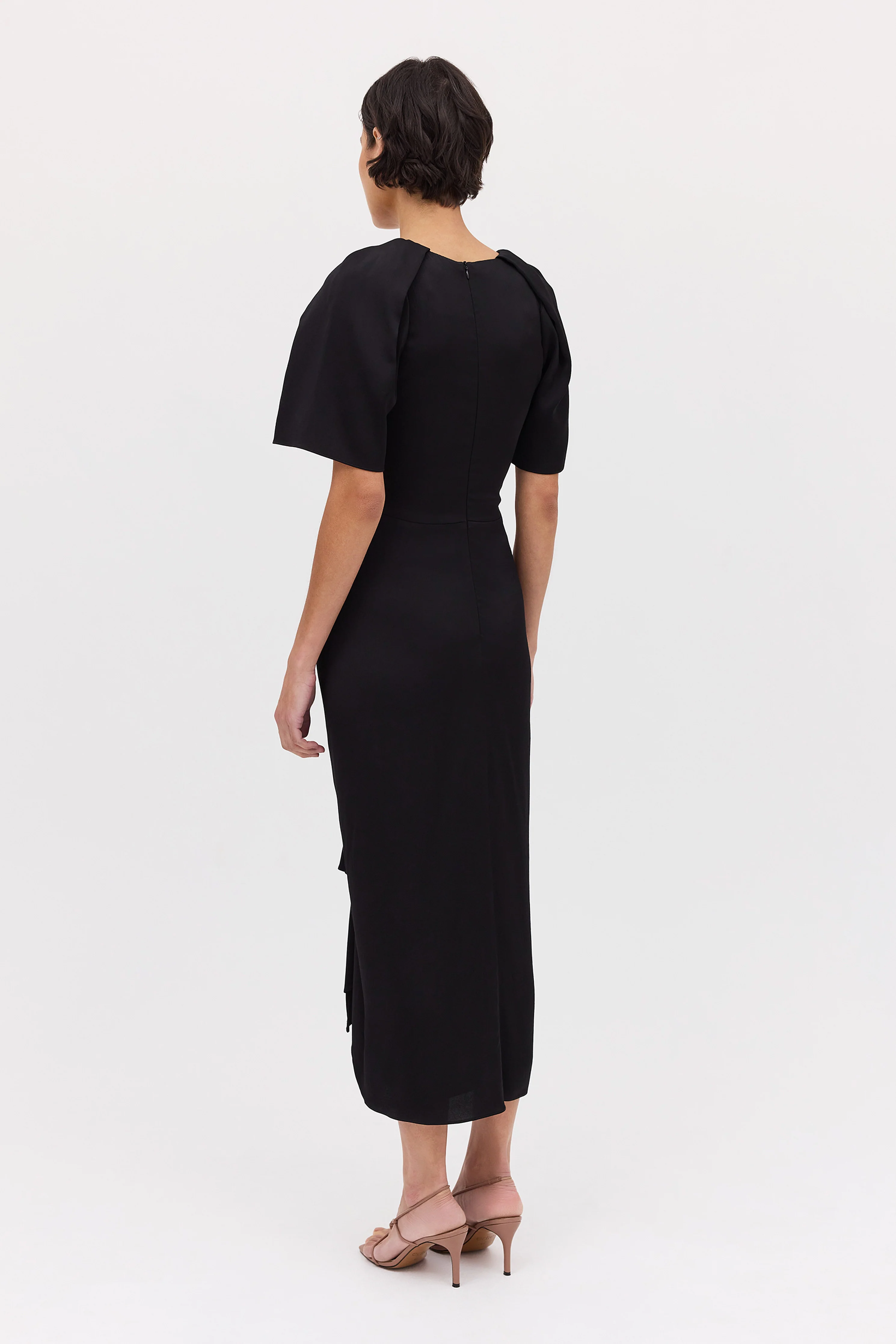BLACK SATIN BELLINI DRESS - Image 8