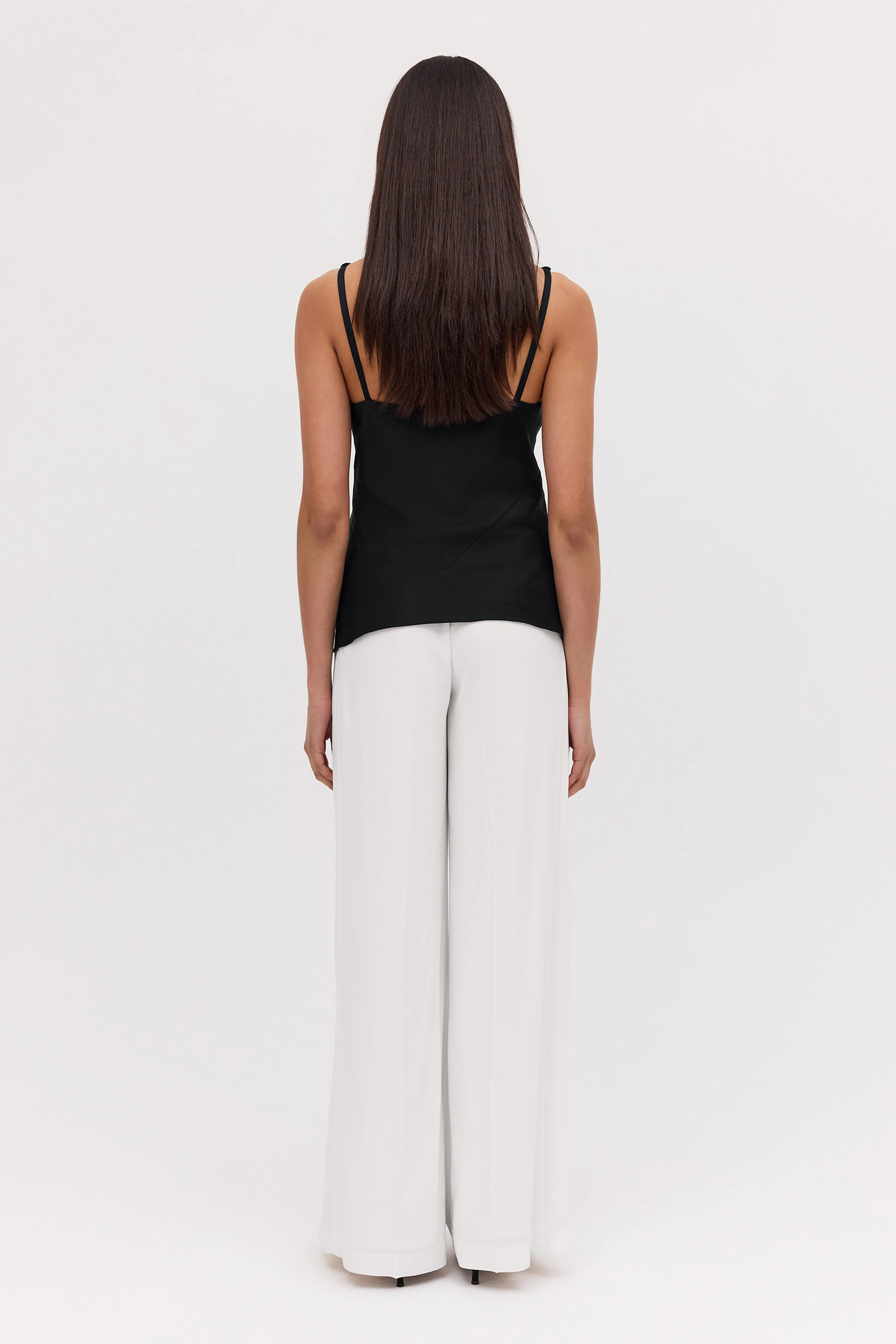 BLACK SATIN CREPE CLAUDE TANK - Image 6