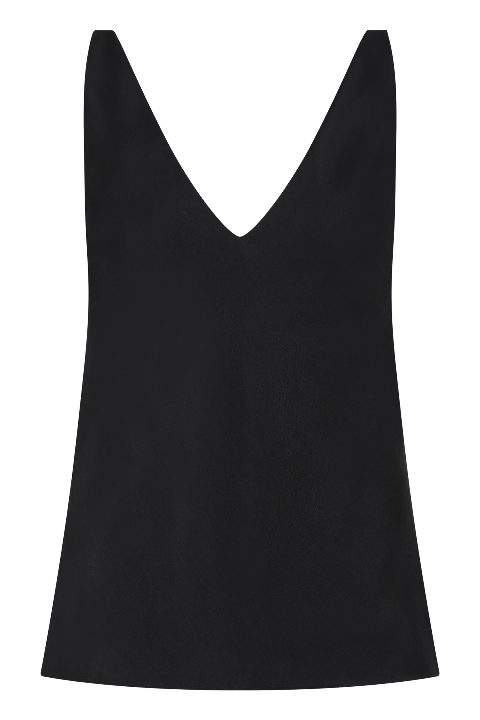 BLACK SATIN CREPE CLAUDE TANK - Image 7