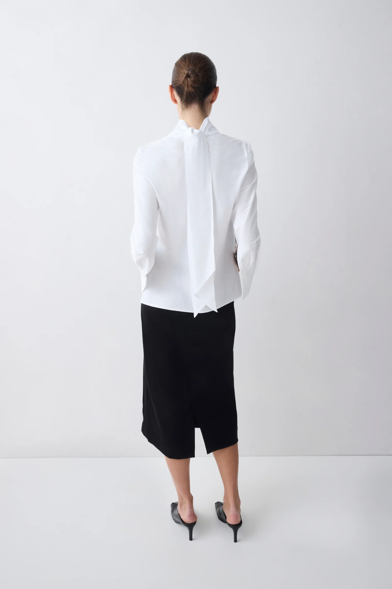 BLACK SATIN EMBER SKIRT - Image 6
