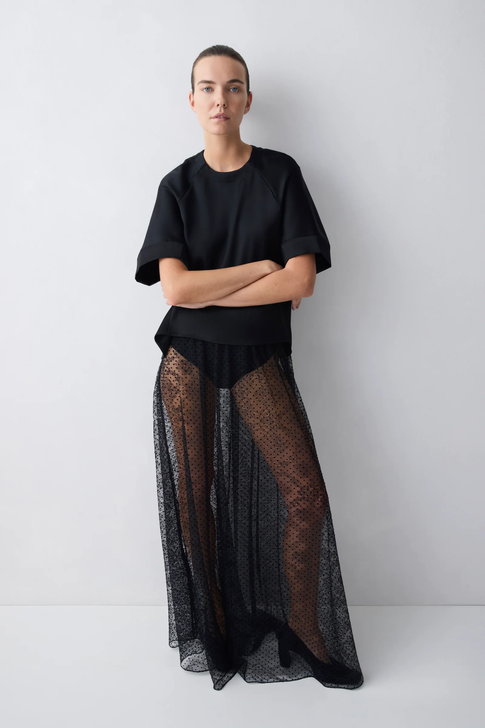 BLACK SATIN EVOLVE TOP - Image 3
