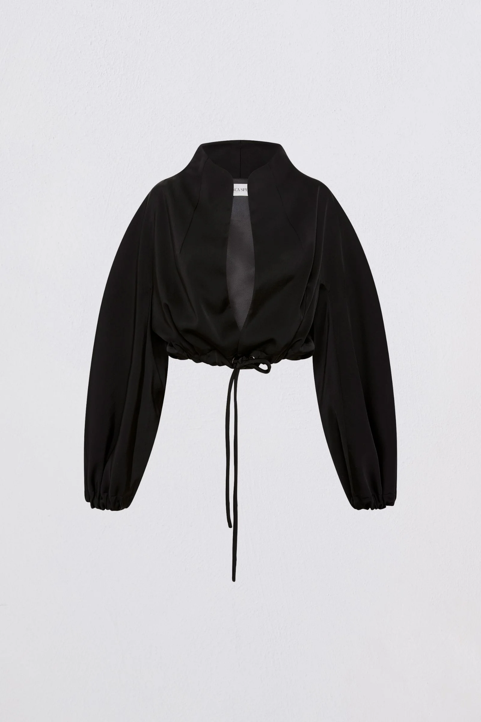 BLACK SATIN SUITING CAMPBELL BOMBER - Image 6