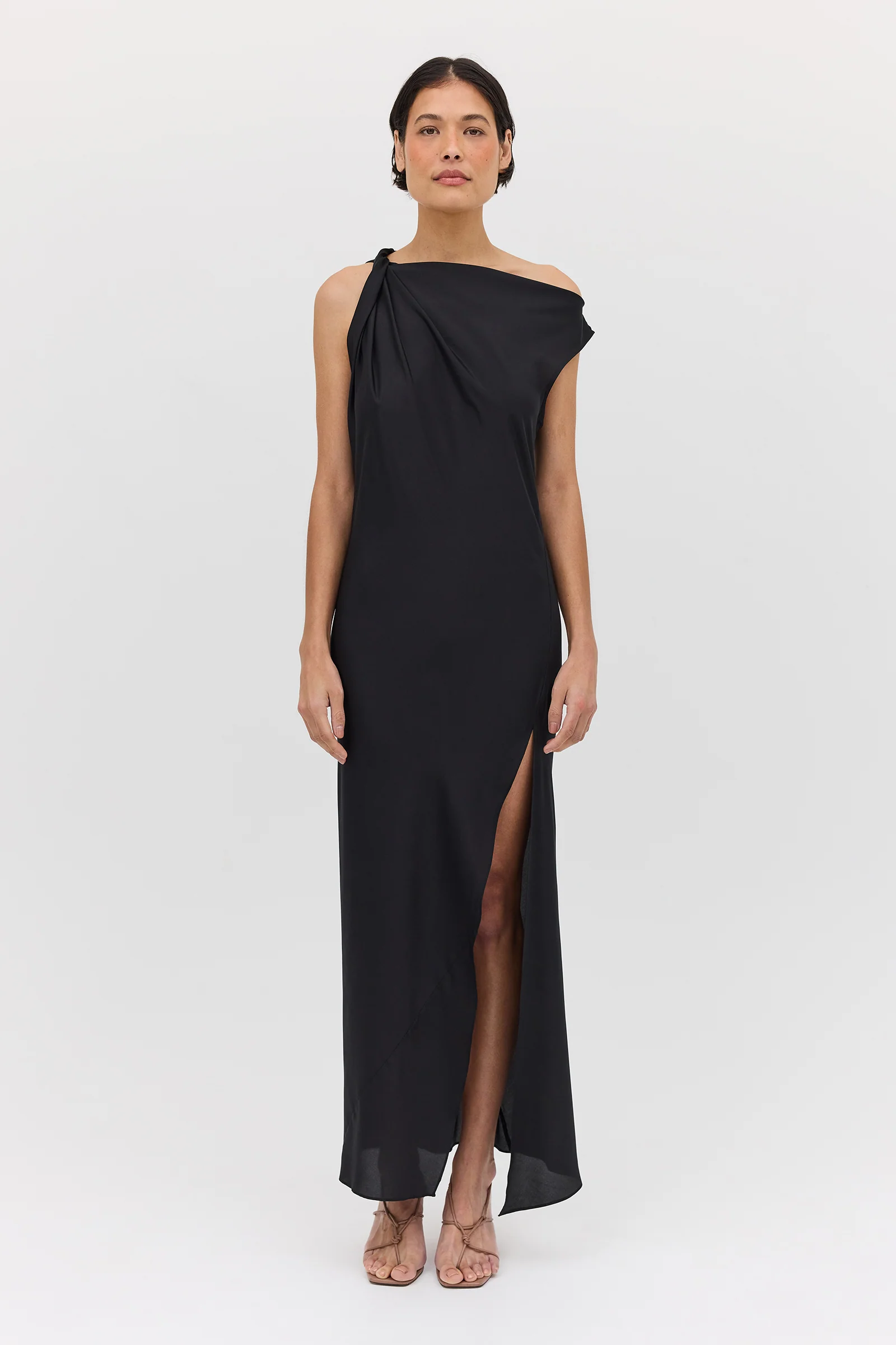 BLACK SILK FORM DRESS - Image 3
