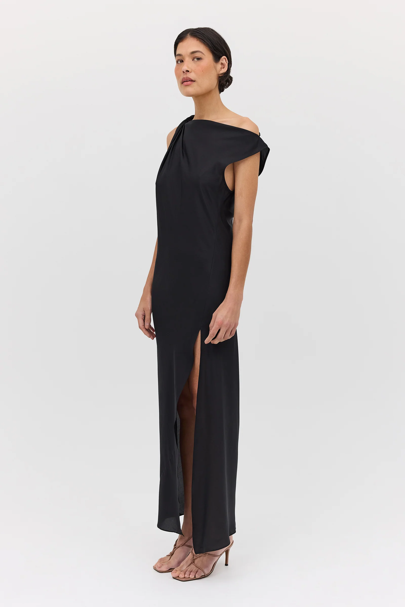 BLACK SILK FORM DRESS - Image 4