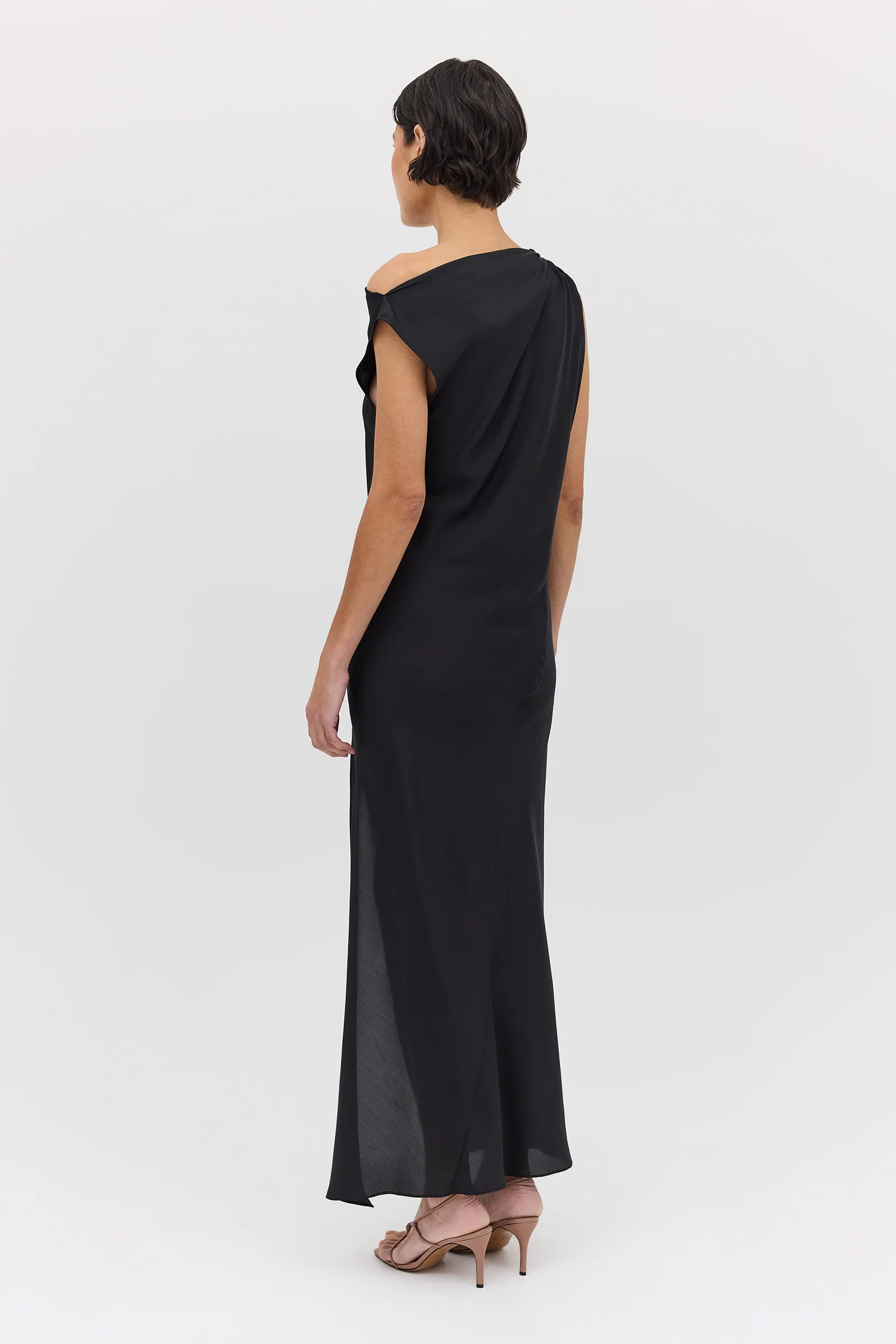 BLACK SILK FORM DRESS - Image 7