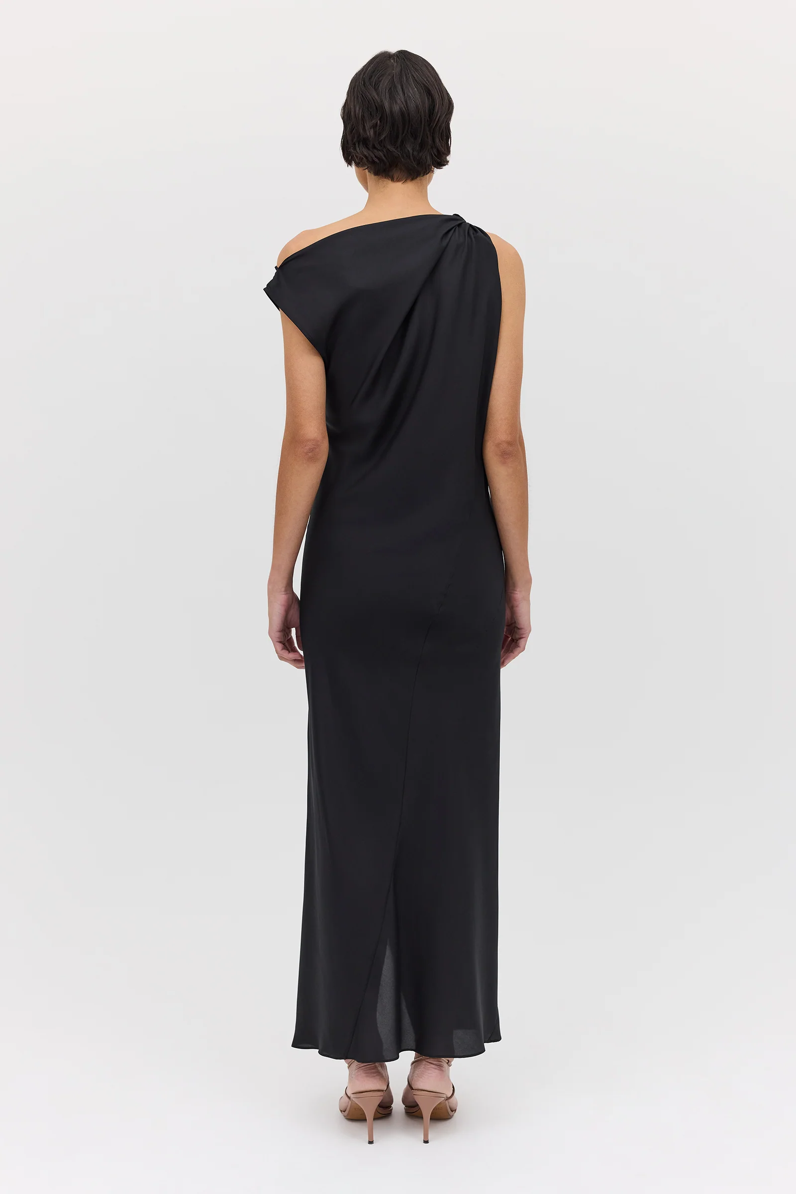 BLACK SILK FORM DRESS - Image 8