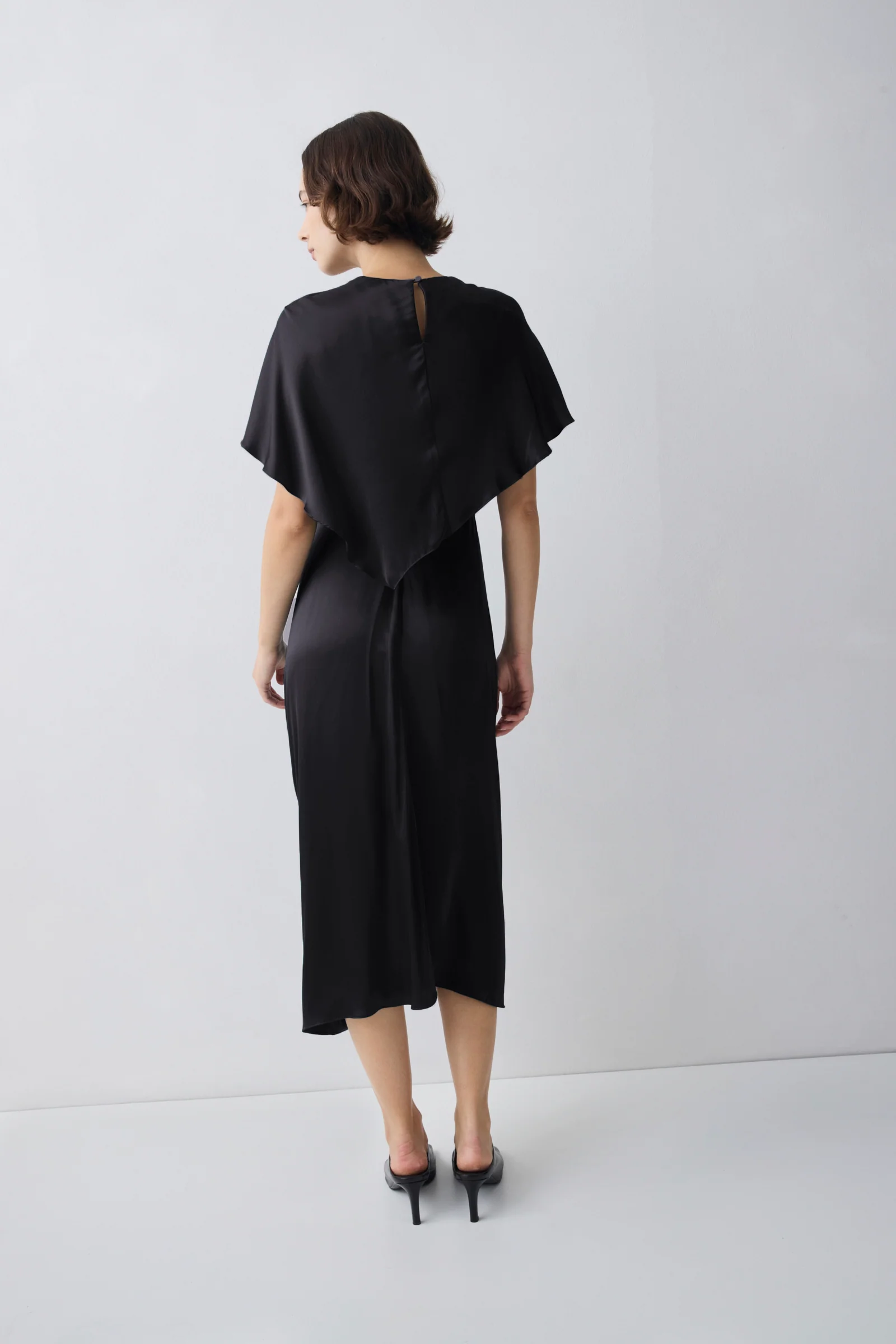 BLACK SILK ILLUSIONIST DRESS - Image 4