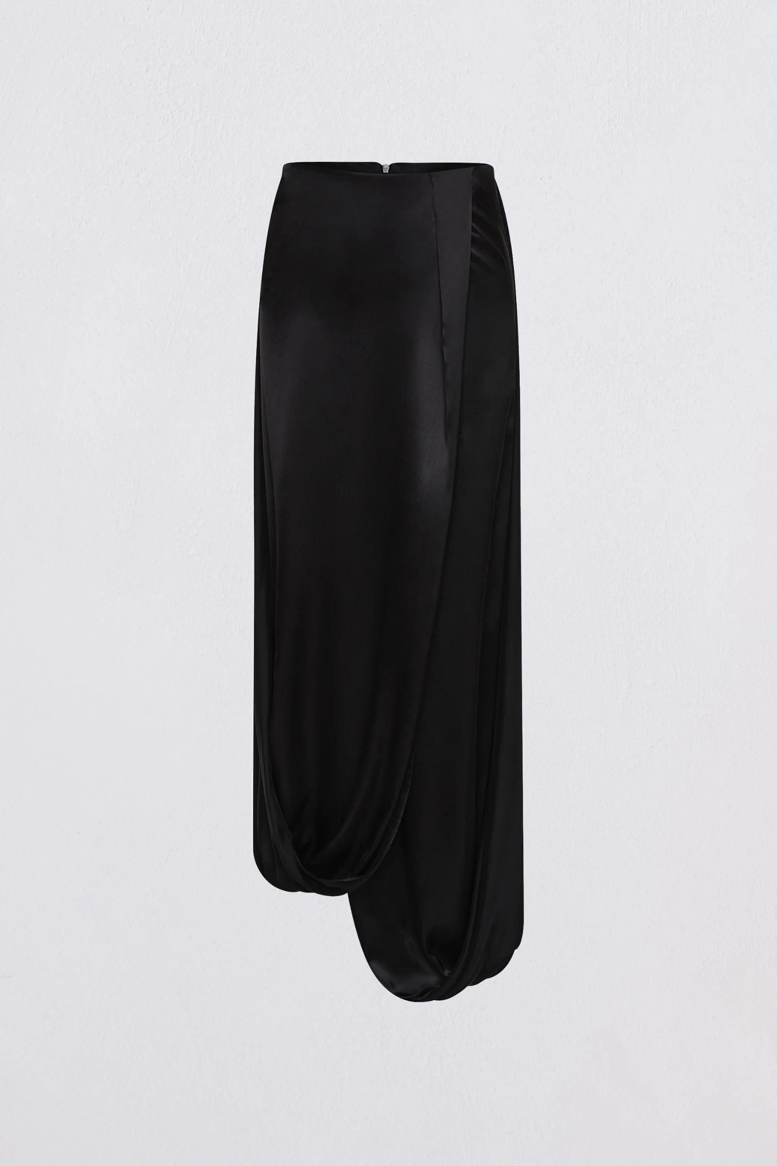 BLACK SILK SATIN SURRENDER SKIRT - Image 7